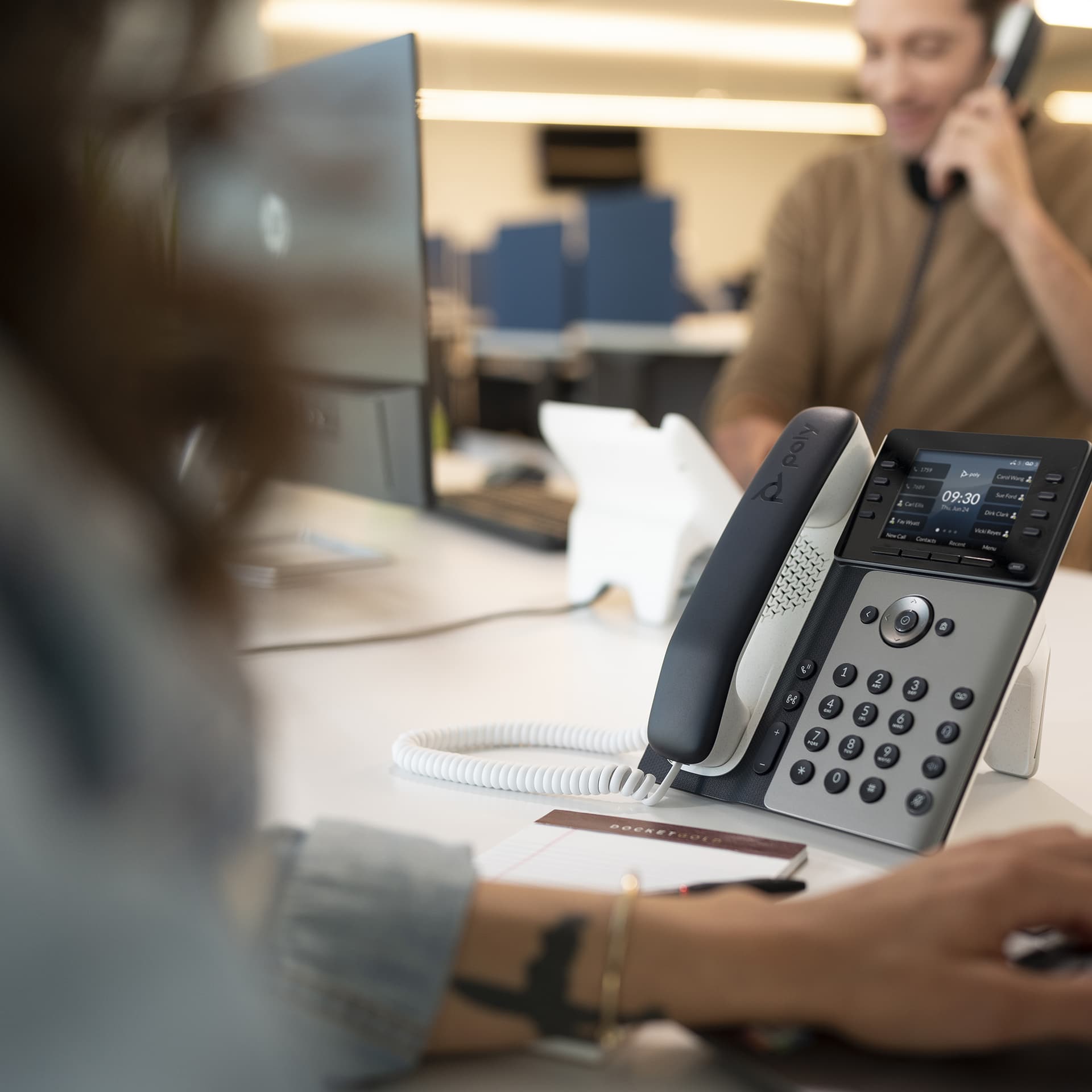 HP Poly Telefone IP Poly Edge E300 com PoE, miniatura 3