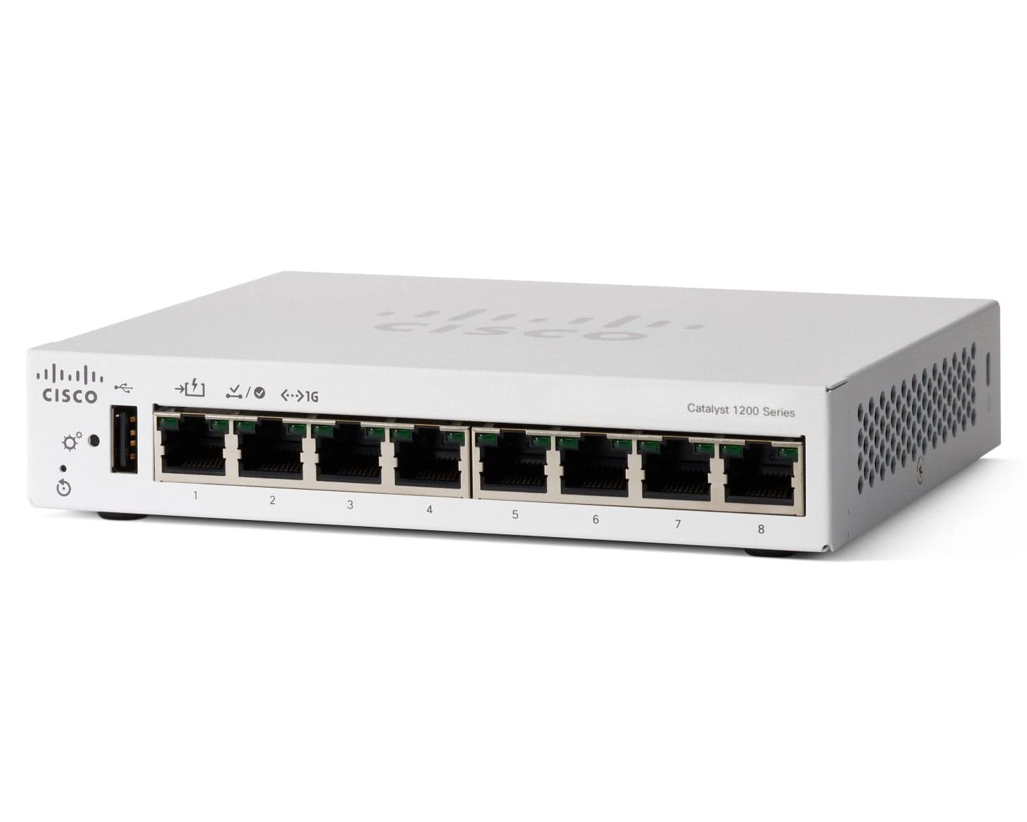 Cisco Catalyst 1200-8T-D - Interruptor - Ethernet Gigabit - L3 - inteligente - 8 x 10/100/1000 - desktop - PoE (67 W) — miniatura 1
