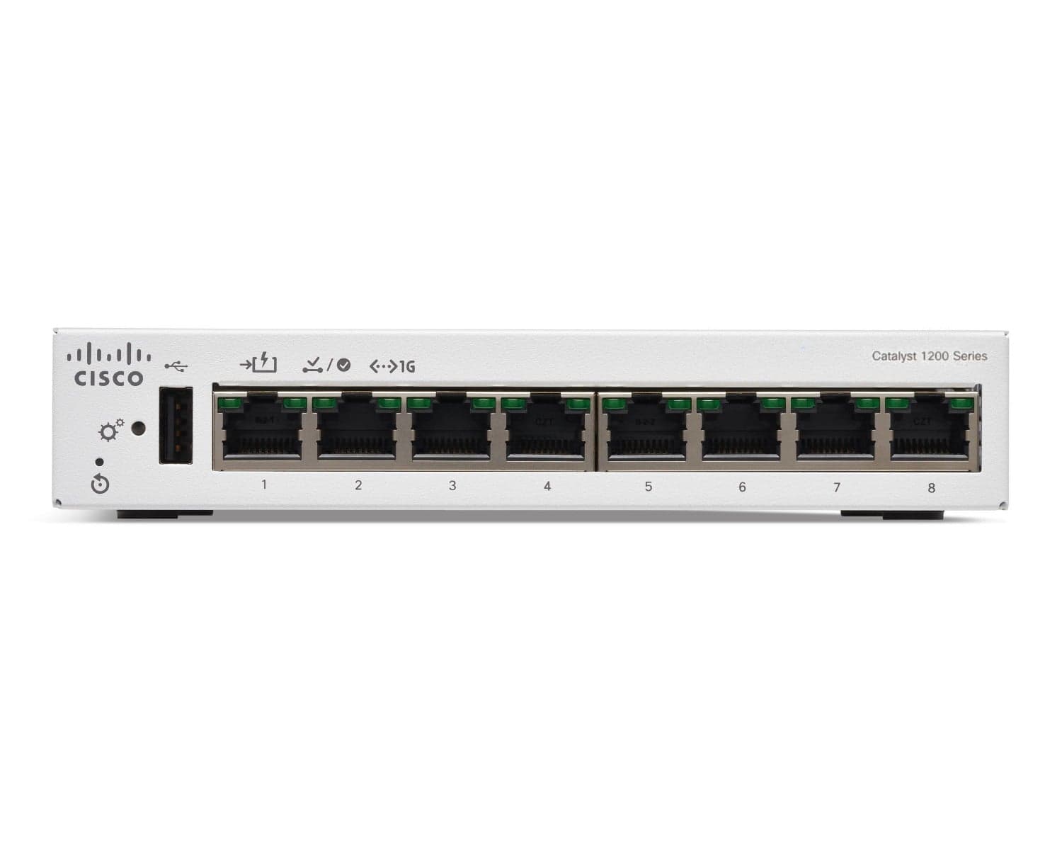 Cisco Catalyst 1200-8T-D - Interruptor - Ethernet Gigabit - L3 - inteligente - 8 x 10/100/1000 - desktop - PoE (67 W) — miniatura 2