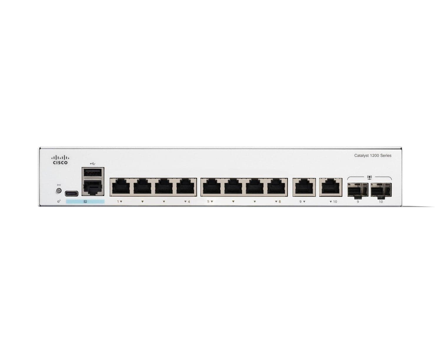 Cisco Catalyst 1200-8T-E-2G - Interruptor - Ethernet Gigabit - L3 - inteligente - 8 x 10/100/1000 + 2 x combo Gigabit SFP/RJ-45 - desktop, montável em trilho — miniatura 2