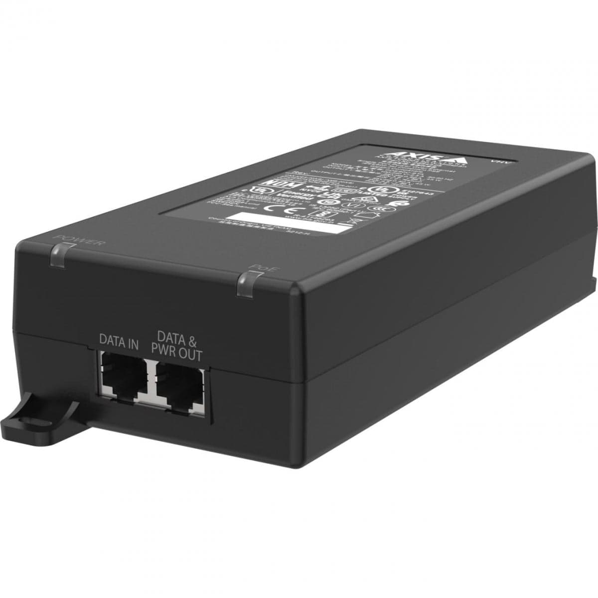 AXIS TU8004 - Injector de energia (montável em calha DIN / externo) - midspan - AC 100-240 V - 90 Watt - conectores de saída: 1 - preto - para AXIS C1410, P1385-E, miniatura 1