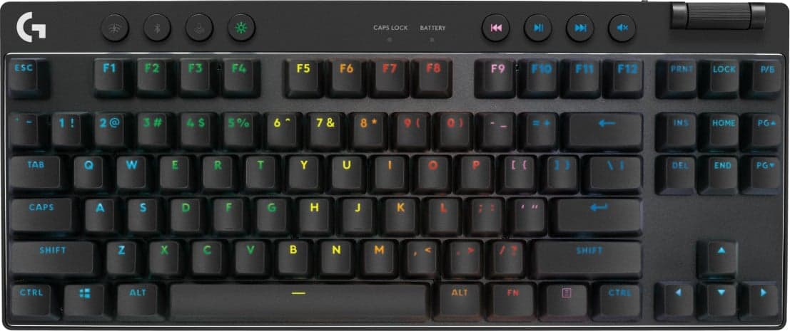 Logitech G PRO X TKL - Teclado - gaming - luz traseira - sem fios - 2.4 GHz, Bluetooth - QWERTY - Padrão internacional americano - interruptor: Tactile - preto — miniatura 2