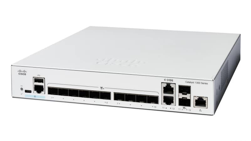 Cisco Catalyst 1300-12XS - Interruptor - L3 - inteligente - 10 x 10 Gigabit SFP+ + 2 x combo 10 Gigabit SFP+/RJ-45 - montável em trilho — miniatura 2
