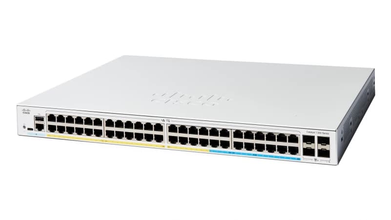 Cisco Catalyst 1300-48MGP-4X - Interruptor - L3 - Administrado - 32 x 10/100/1000 (PoE+) + 16 x 2.5G (PoE+) + 4 x 10 Gigabit SFP+ - montável em trilho - PoE+ (370 W) — miniatura 2