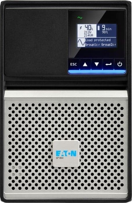 Eaton 5P 850i - Gen 2 - UPS - torre - AC 200/208/220/230/240 V - 680 watt - 850 VA - 1 fase - 7 Ah - RS-232, USB - conectores de saída: 6 - preto/prata — miniatura 1