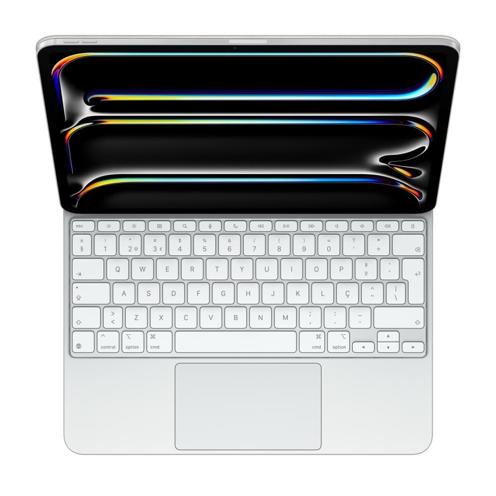 O Magic Keyboard para iPad Pro permite escrever de forma confortável: inclui um trackpad com novo design elegante e portátil: além de um descanso para o pulso em alumínio — miniatura 2