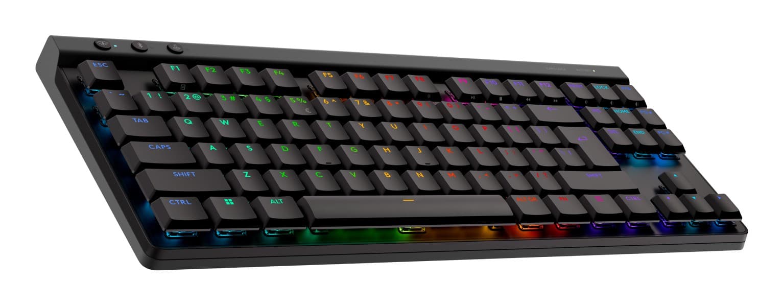 Logitech G G515 - Teclado - LIGHTSPEED - TKL - luz traseira - sem fios - 2.4 GHz, Bluetooth, USB - QWERTY - Padrão internacional americano - interruptor: GL Tactile - preto — miniatura 2