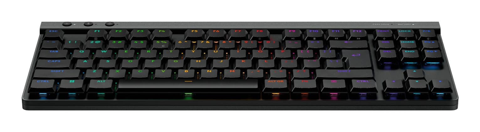 Logitech G G515 - Teclado - LIGHTSPEED - TKL - luz traseira - sem fios - 2.4 GHz, Bluetooth, USB - QWERTY - Padrão internacional americano - interruptor: GL Tactile - preto — miniatura 4
