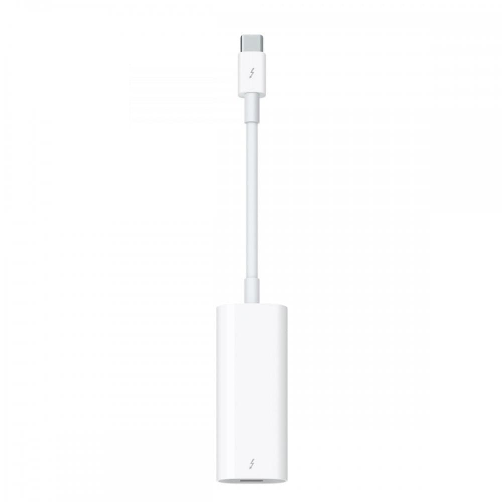 O Adaptador Thunderbolt 3 (USB‑C) para Thunderbolt 2 permite ligar dispositivos Thunderbolt e Thunderbolt 2, como discos rígidos externos e bases de ligação Thunderbolt, a qualquer uma das portas Thunderbolt 3 (USB‑C)/USB 4 do Mac — miniatura 1