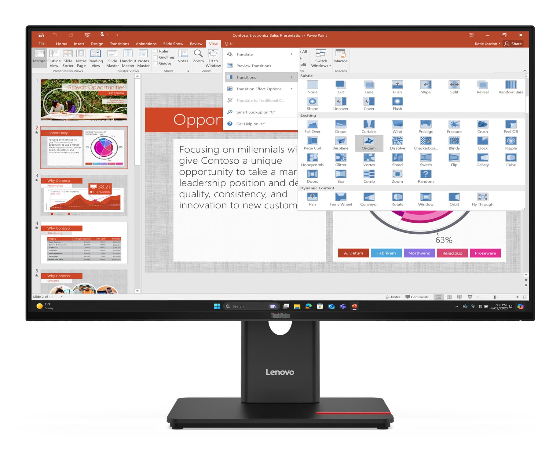 Lenovo ThinkVision T27-40 Monitor — miniatura 1