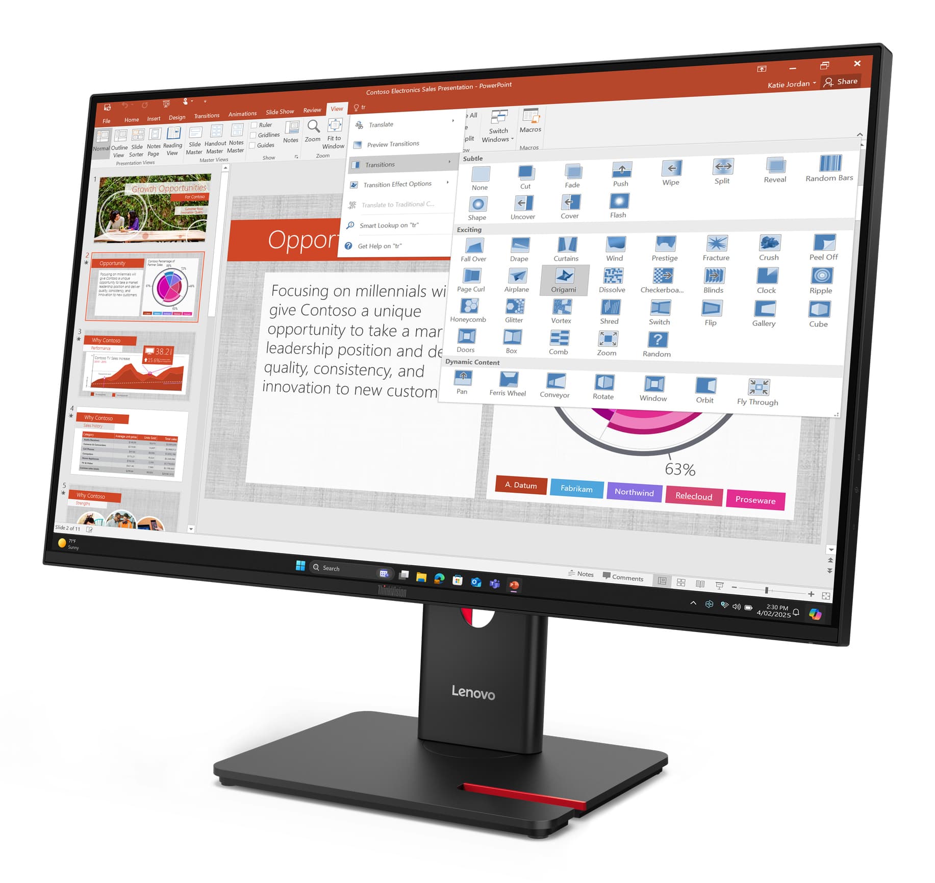 Lenovo ThinkVision T27-40 Monitor — miniatura 2