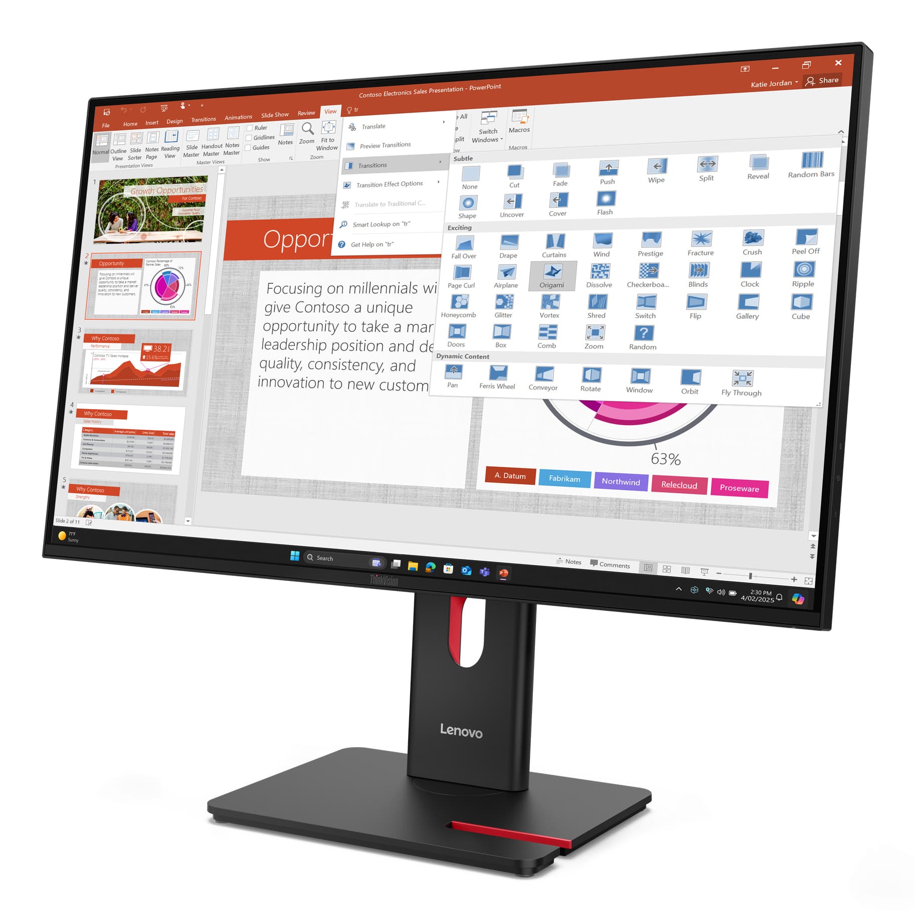 Lenovo ThinkVision T27-40 Monitor — miniatura 3