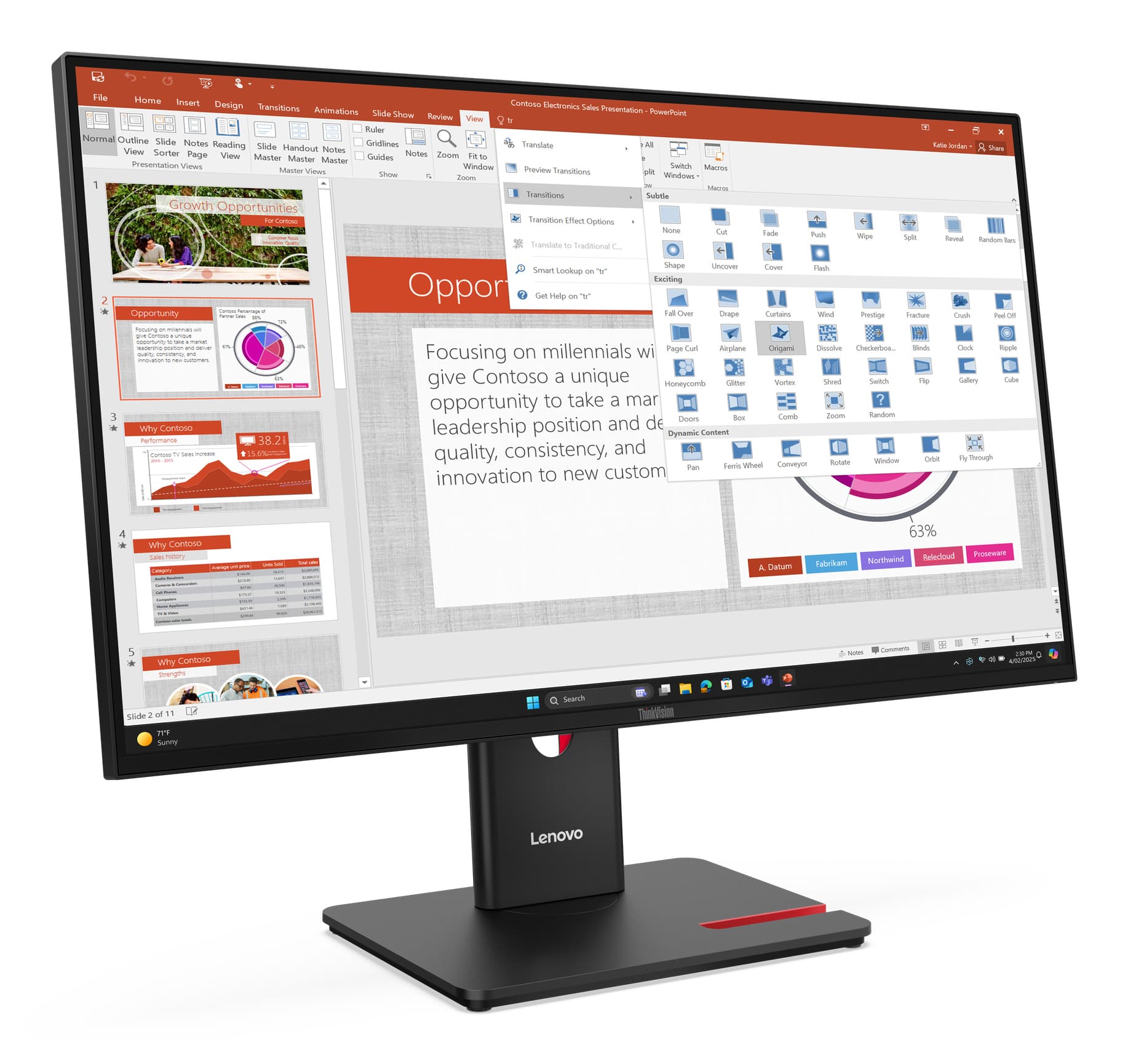 Lenovo ThinkVision T27-40 Monitor — miniatura 4