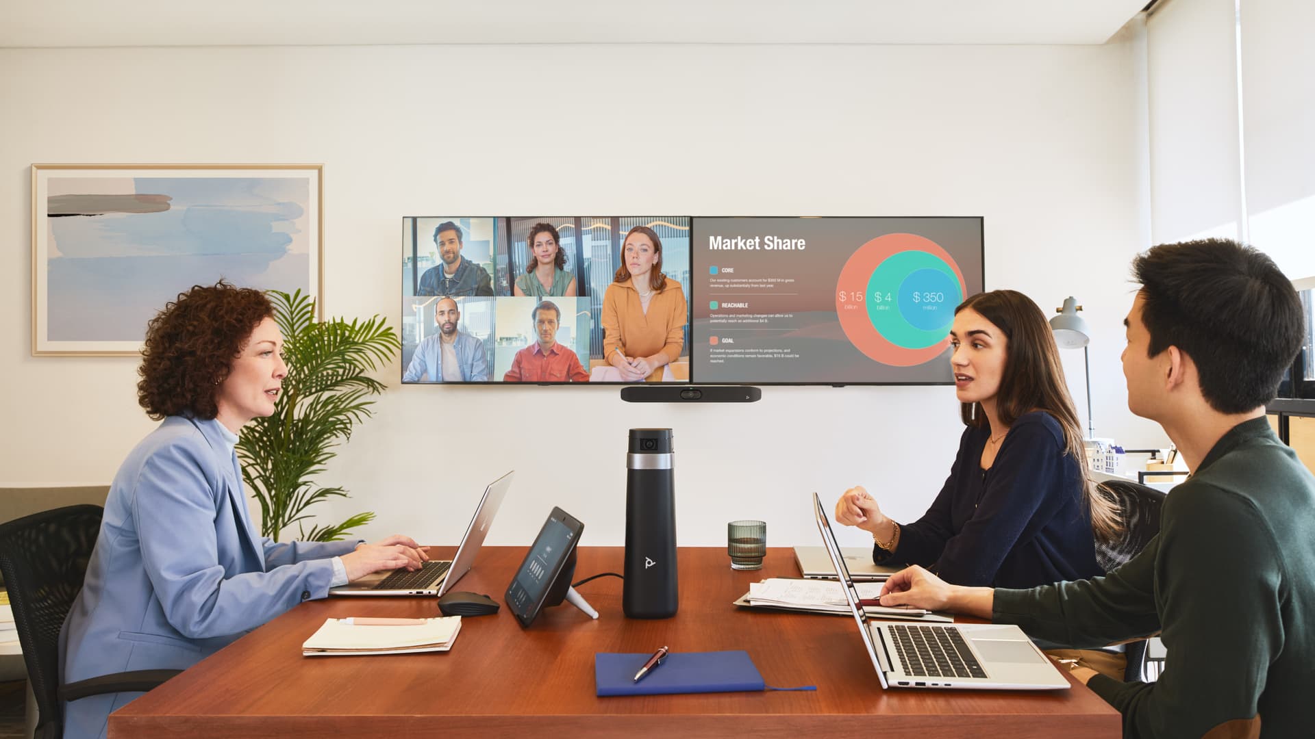 HP Poly Studio X32 All-In-One Video Bar No Power Supply TAA — miniatura 4