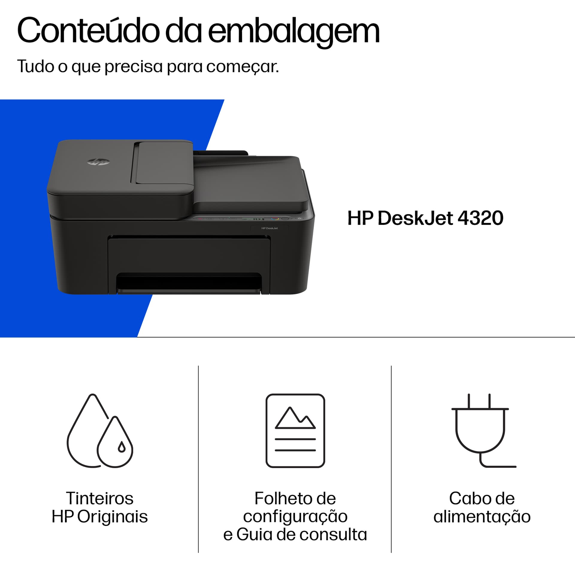 HP DeskJet 4320 Sem fios All-in-One Cor Impressora, Instant Ink. — miniatura 5