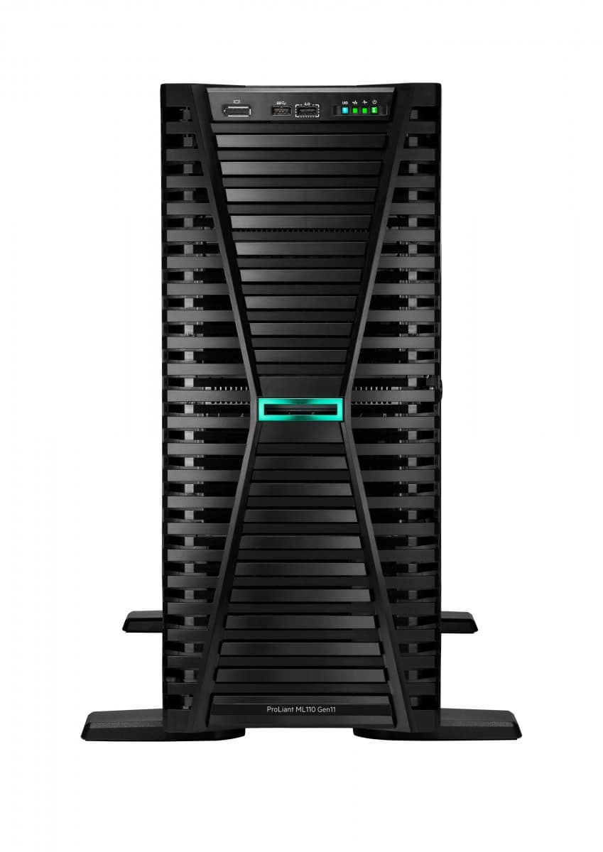 HPE ProLiant ML110 Gen11 - Servidor - torre 4.5U - 1 via - 1 x Xeon Bronze 3508U / até 2.2 GHz - RAM 32 GB - SATA/NVMe - hot-swap (permuta) 2.5" compartimento(s) - SSD 2 x 480 GB - Gigabit Ethernet - monitor: nenhum — miniatura 2