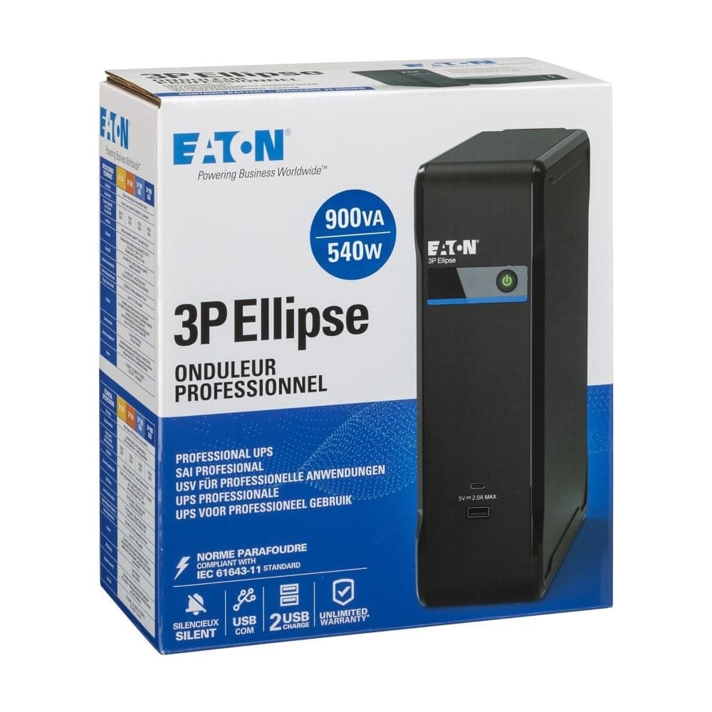 Eaton 3P Ellipse 900 USB IEC - UPS - AC 220-240 V - 540 watt - 900 VA - USB - conectores de saída: 4 — miniatura 8