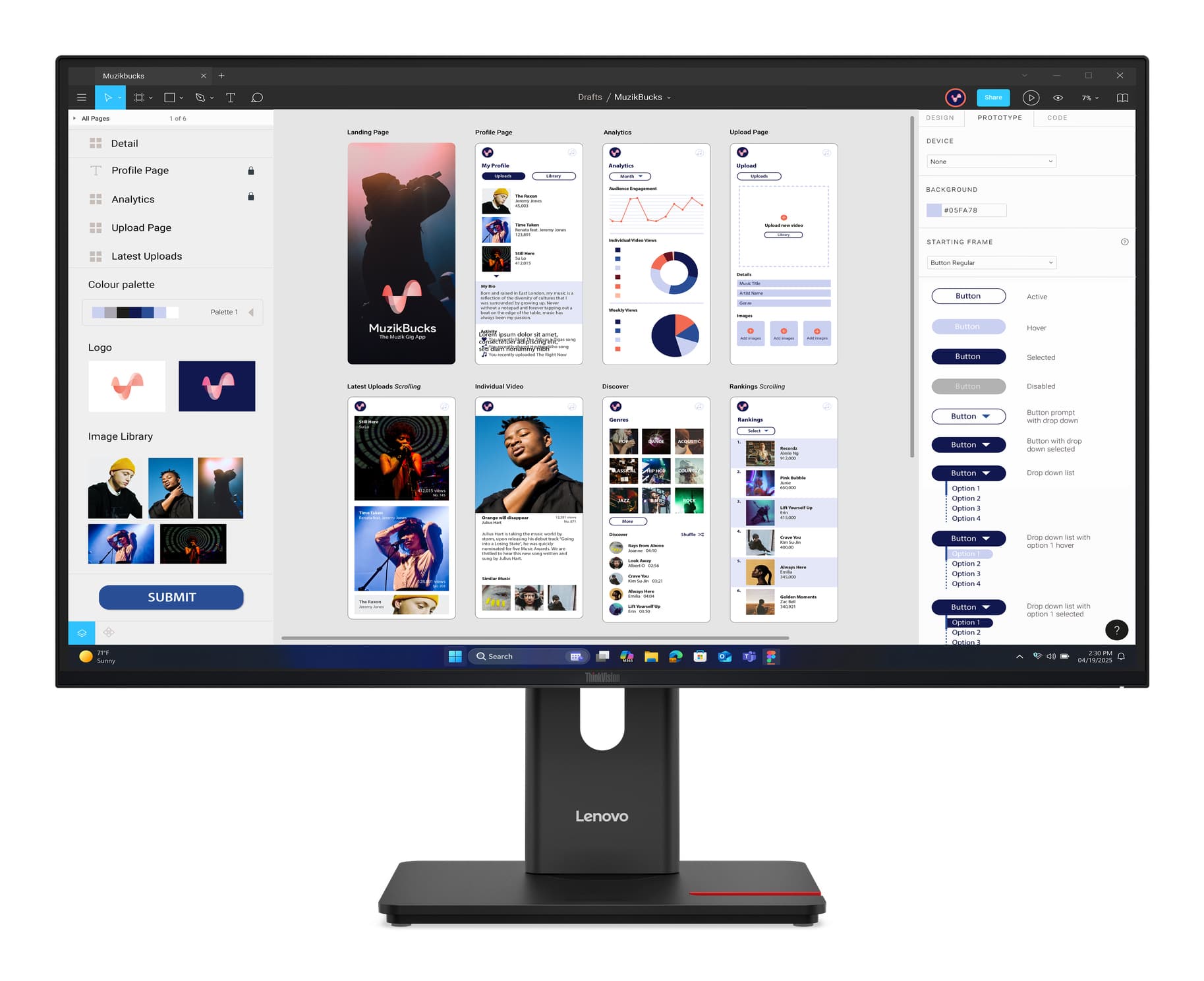 Lenovo ThinkVision T32UD-40 Monitor — miniatura 1