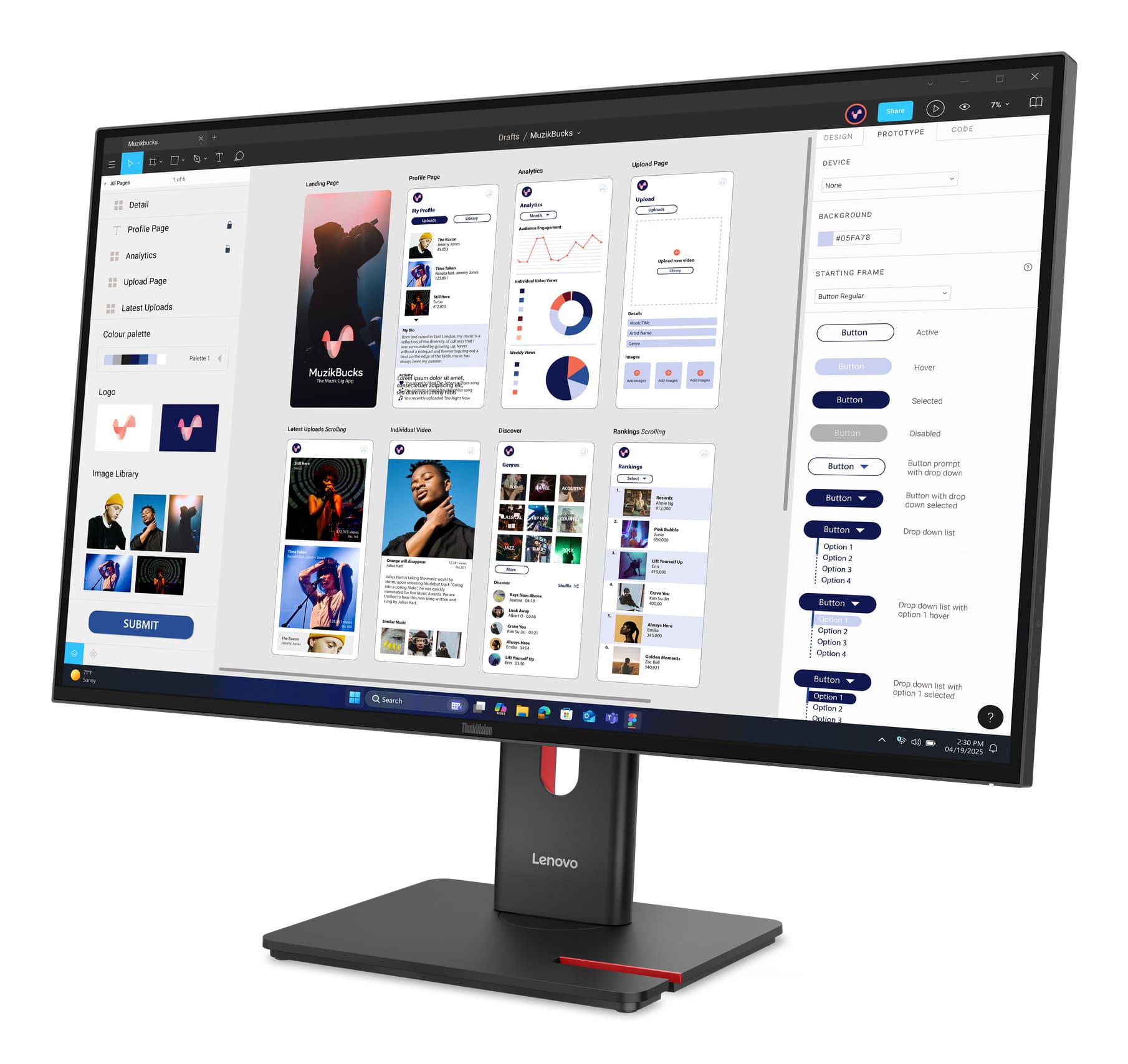 Lenovo ThinkVision T32UD-40 Monitor — miniatura 2