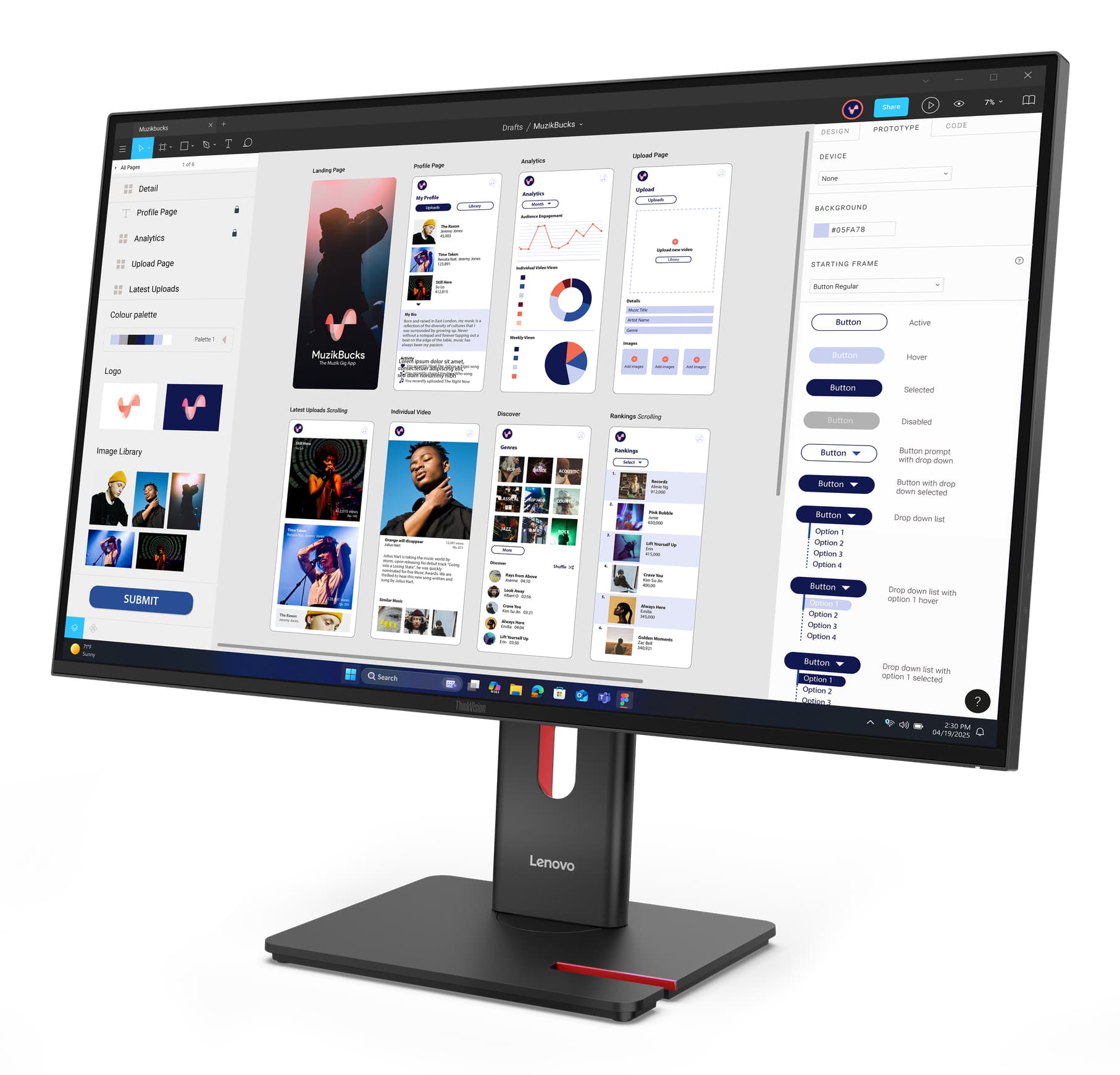 Lenovo ThinkVision T32UD-40 Monitor — miniatura 11