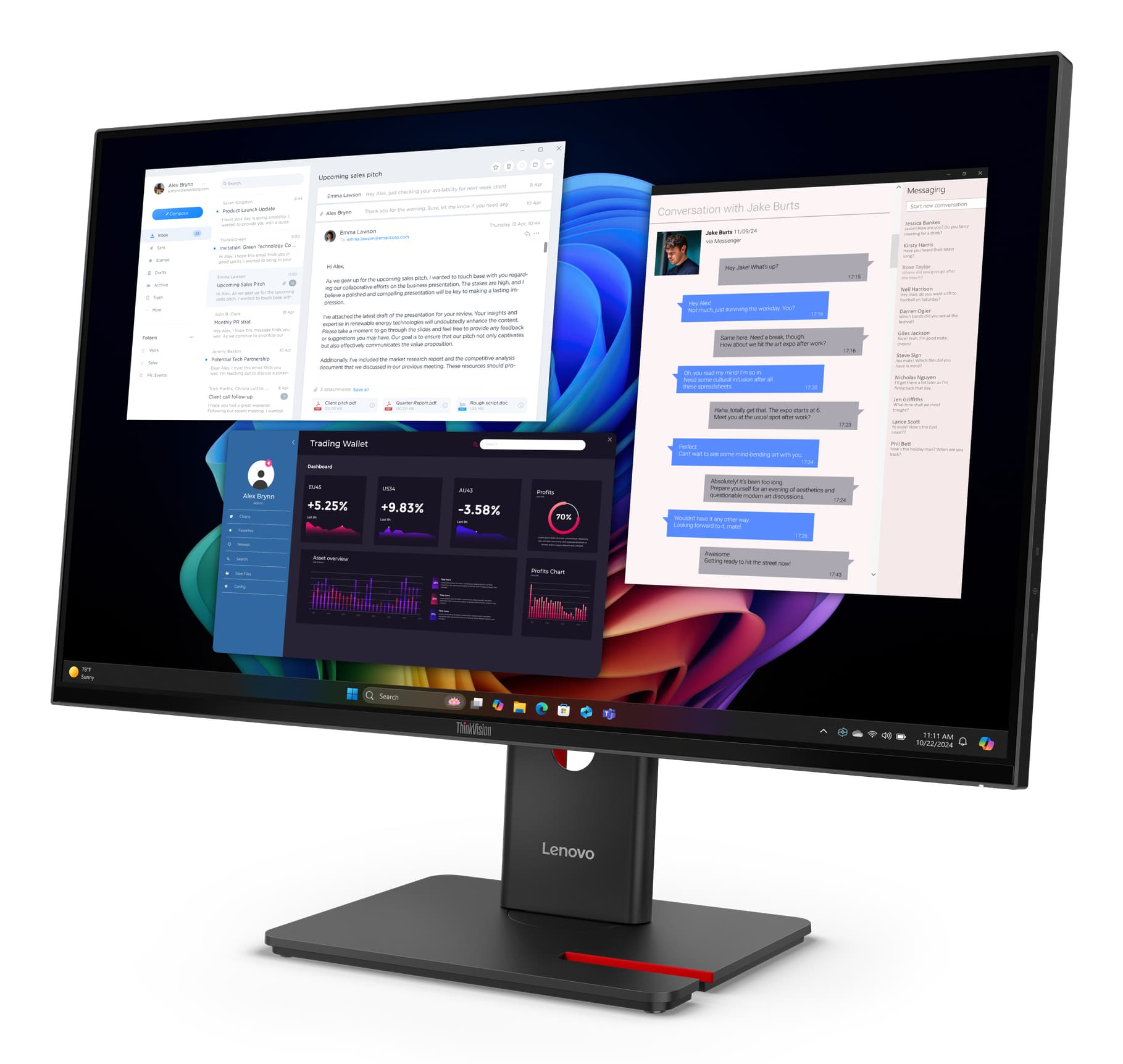 Lenovo ThinkVision T27UD-40 Monitor — miniatura 2