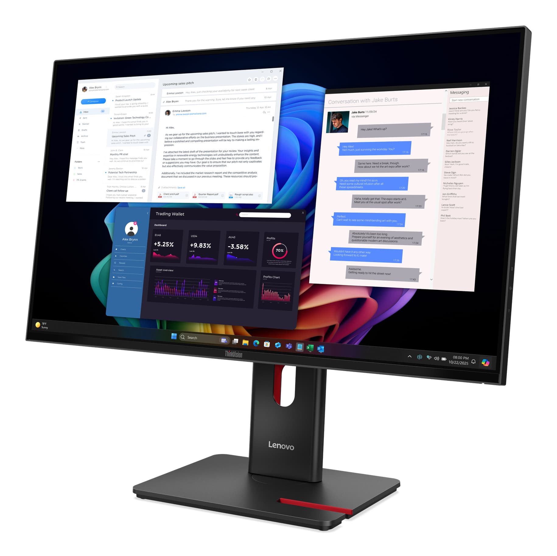 Lenovo ThinkVision T27UD-40 Monitor — miniatura 3