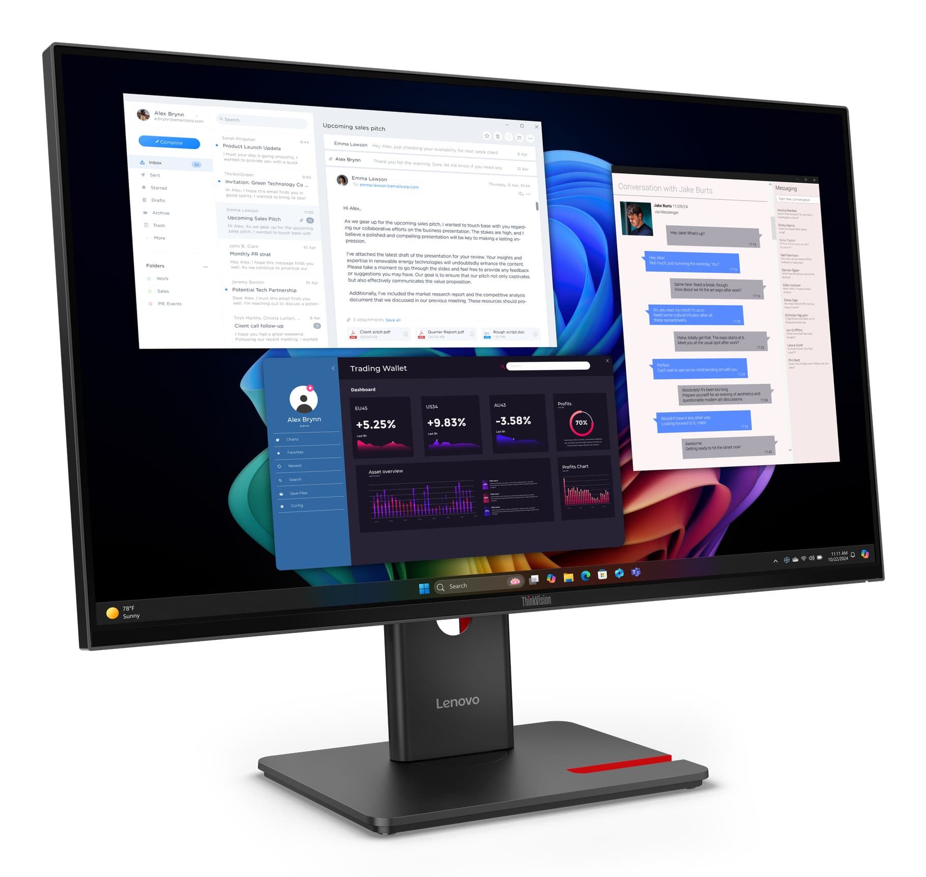Lenovo ThinkVision T27UD-40 Monitor — miniatura 4
