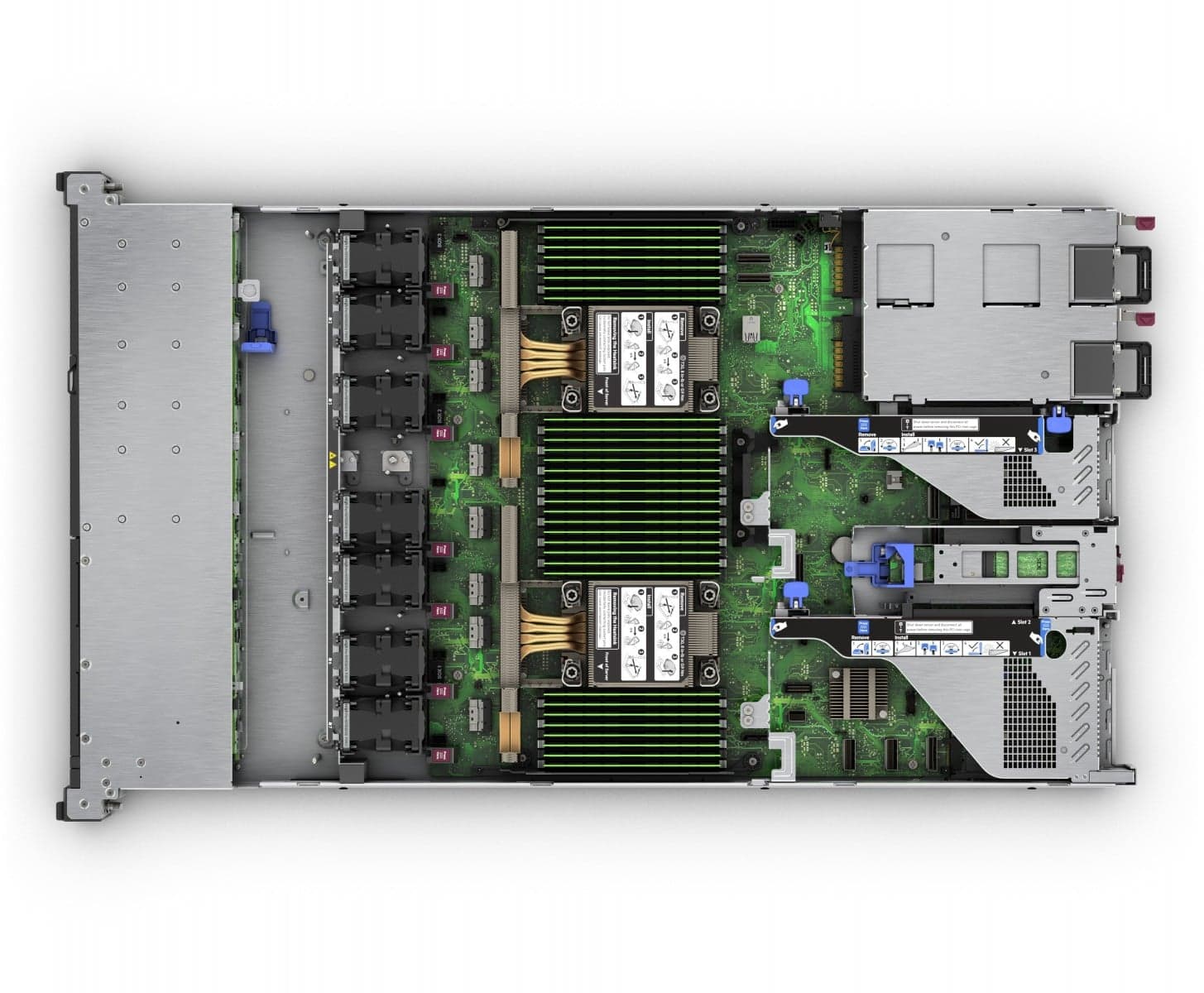 HPE ProLiant DL360 Gen11 - Servidor - montável em bastidor 1U - 2-way - 1 x Xeon Silver 4509Y / até 4.1 GHz - RAM 64 GB - SATA/SAS/NVMe - hot-swap (permuta) 2.5" compartimento(s) - SSD 2 x 480 GB - Gigabit Ethernet - sem SO - monitor: nenhum — miniatura 3