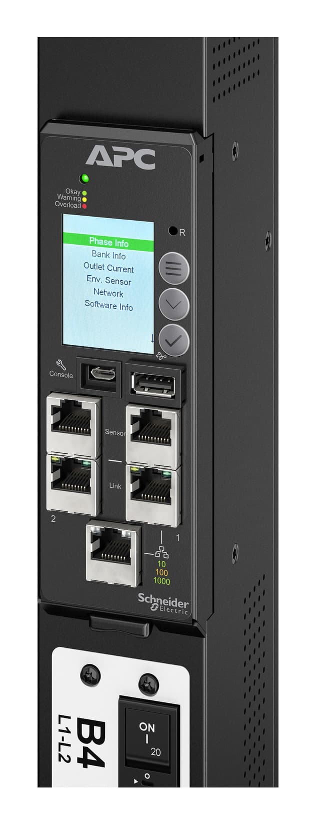 APC NetShelter Rack PDU Advanced Gen 2, Metered, 3Phase, 43.5kW 400V 63A or 34.6kW 415V 60A, 560P6, 42 Outlet, miniatura 2