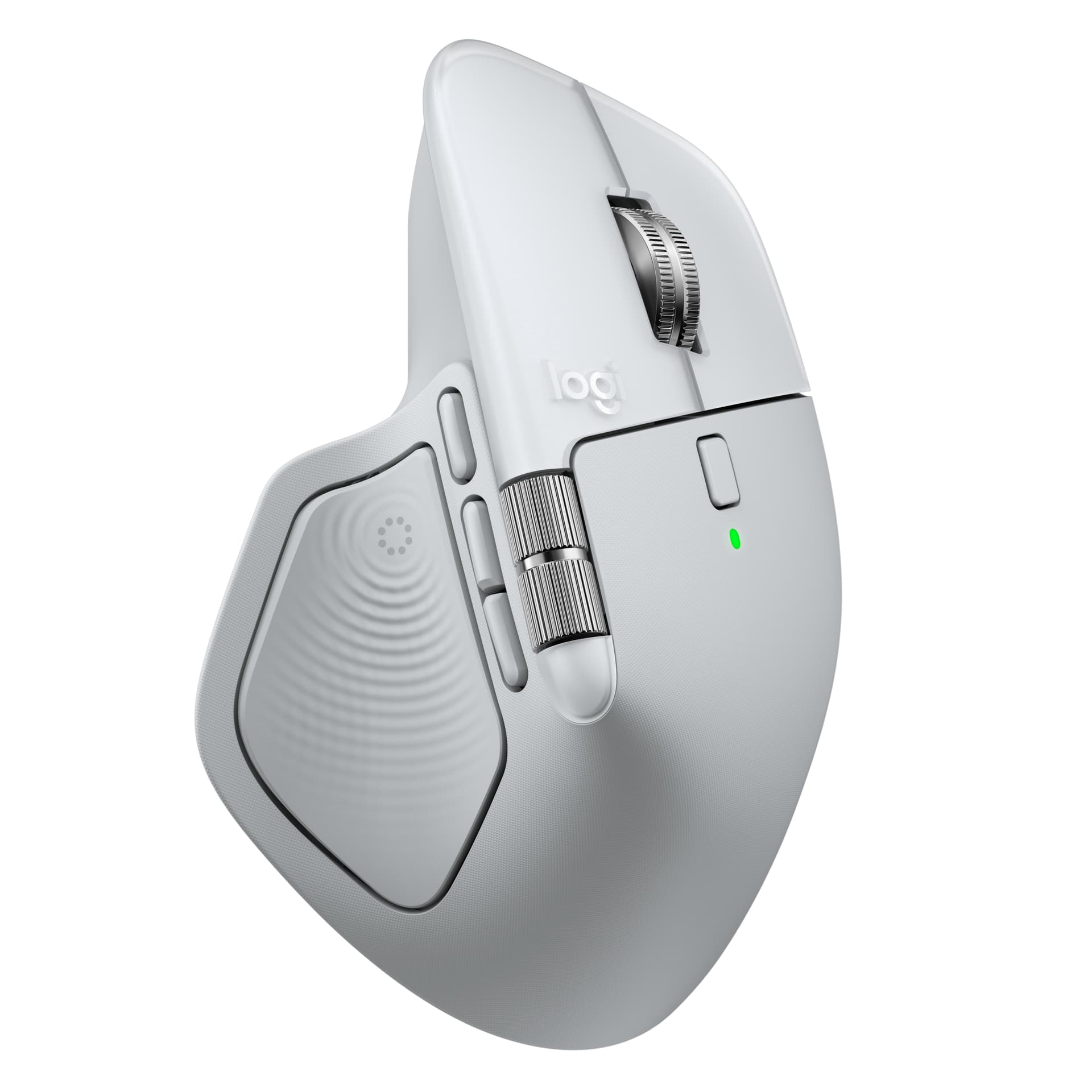 Logitech MX Master 4 for Mac, rato ergonómico com Bluetooth com feedback tátil de desempenho avançado, deslocamento ultrarrápido, carregamento por USB-C , MacOS, iPadOS, Windows - branco prateado — miniatura 1