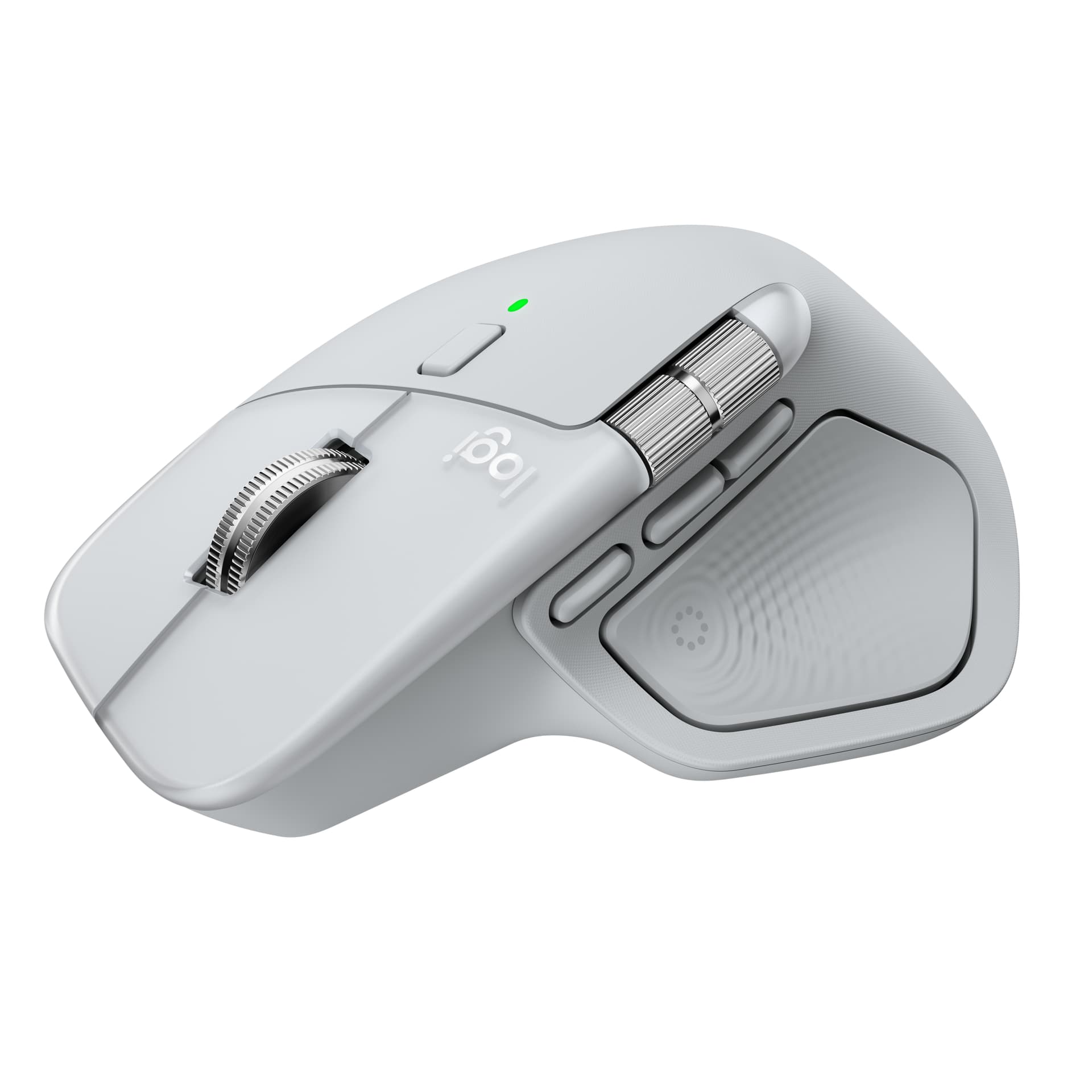 Logitech MX Master 4 for Mac, rato ergonómico com Bluetooth com feedback tátil de desempenho avançado, deslocamento ultrarrápido, carregamento por USB-C , MacOS, iPadOS, Windows - branco prateado — miniatura 2