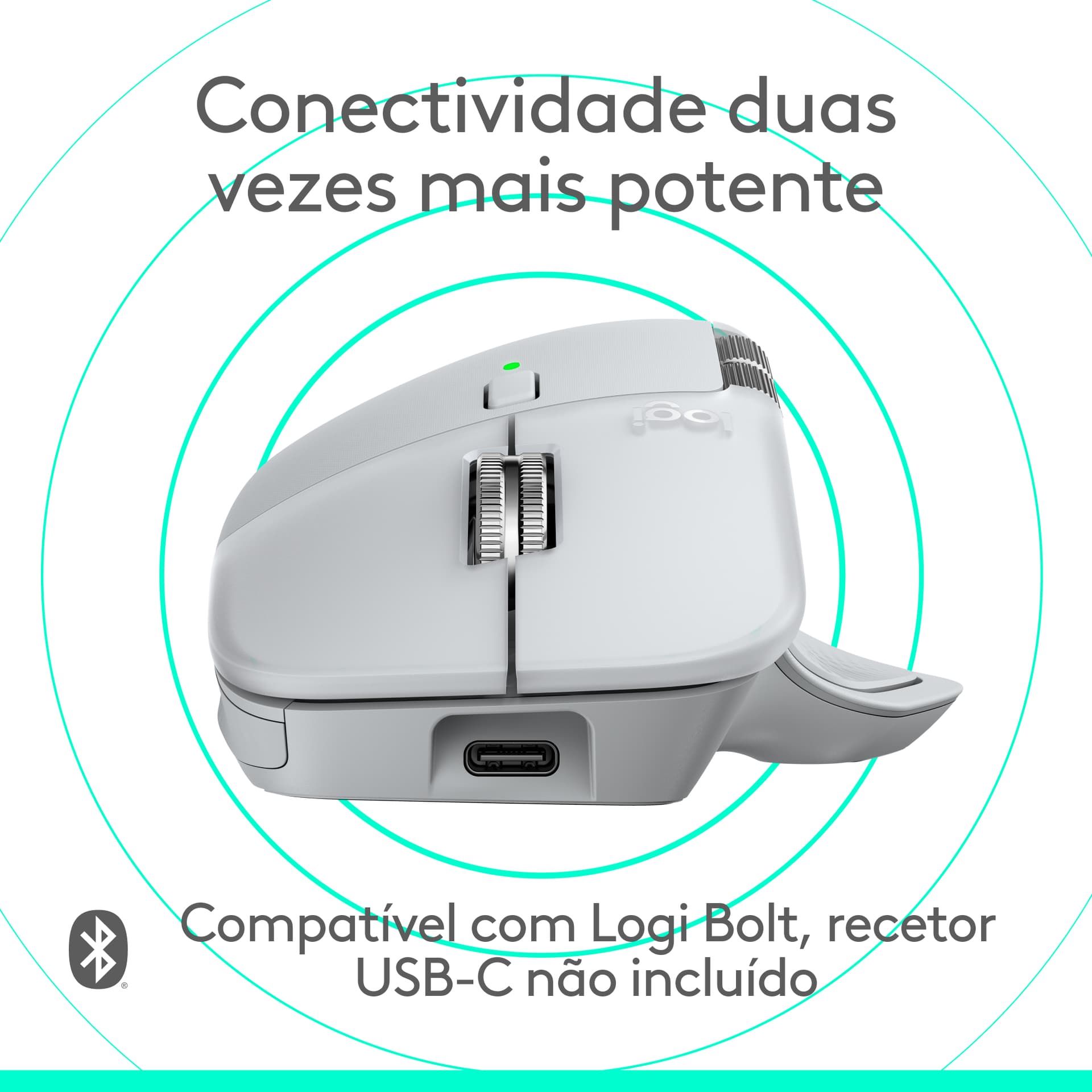 Logitech MX Master 4 for Mac, rato ergonómico com Bluetooth com feedback tátil de desempenho avançado, deslocamento ultrarrápido, carregamento por USB-C , MacOS, iPadOS, Windows - branco prateado — miniatura 12