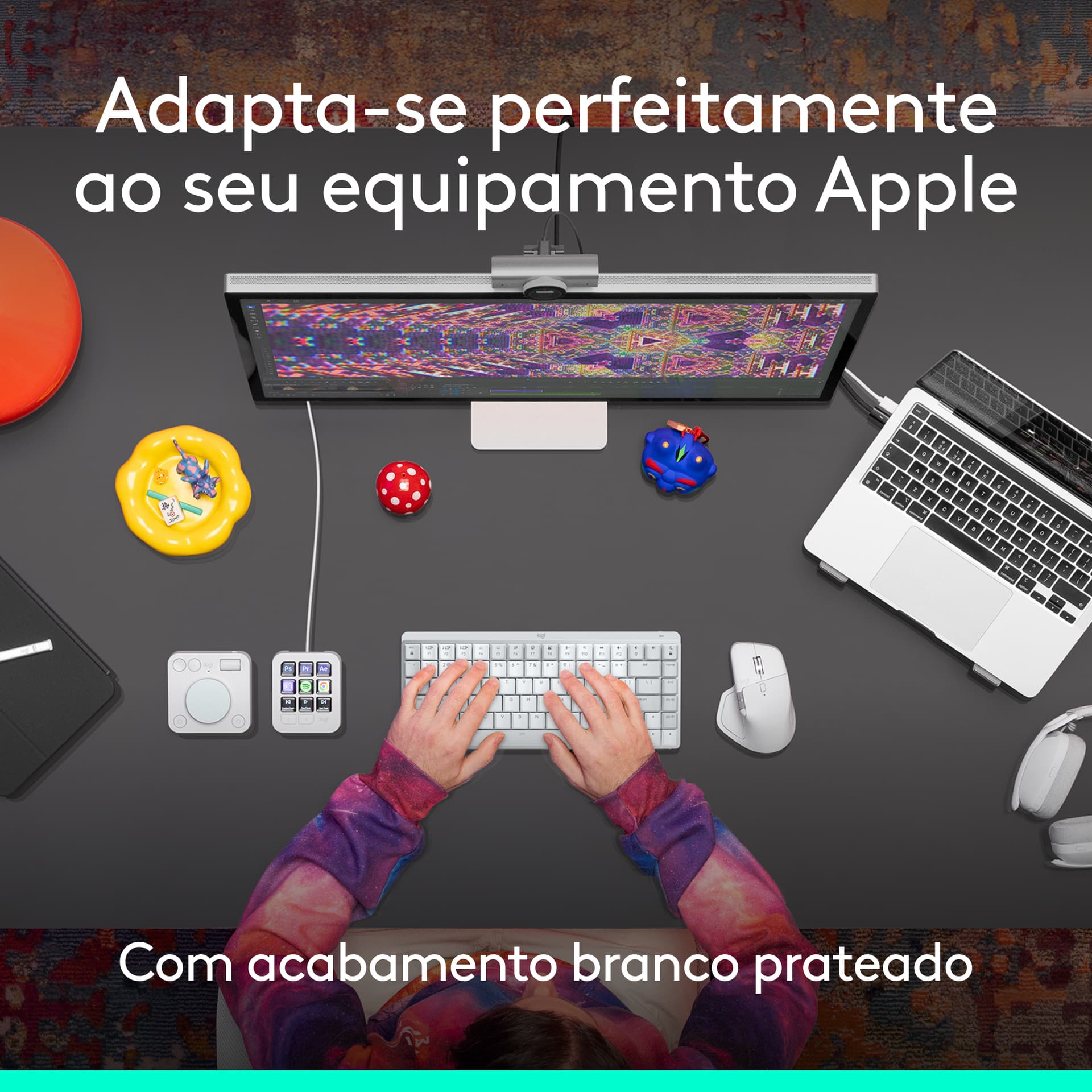 Logitech MX Master 4 for Mac, rato ergonómico com Bluetooth com feedback tátil de desempenho avançado, deslocamento ultrarrápido, carregamento por USB-C , MacOS, iPadOS, Windows - branco prateado — miniatura 13