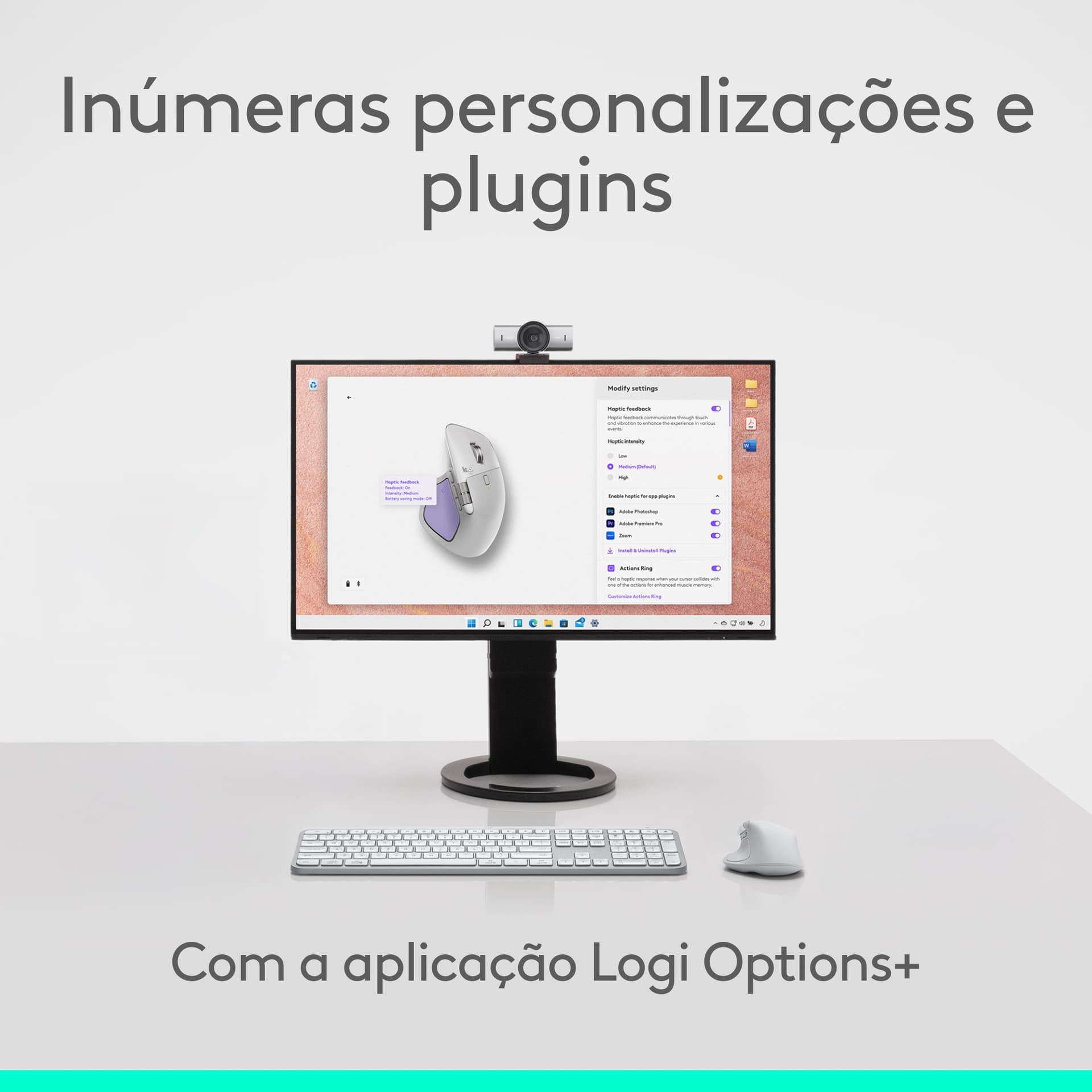 Logitech MX Master 4 for Mac, rato ergonómico com Bluetooth com feedback tátil de desempenho avançado, deslocamento ultrarrápido, carregamento por USB-C , MacOS, iPadOS, Windows - branco prateado — miniatura 14