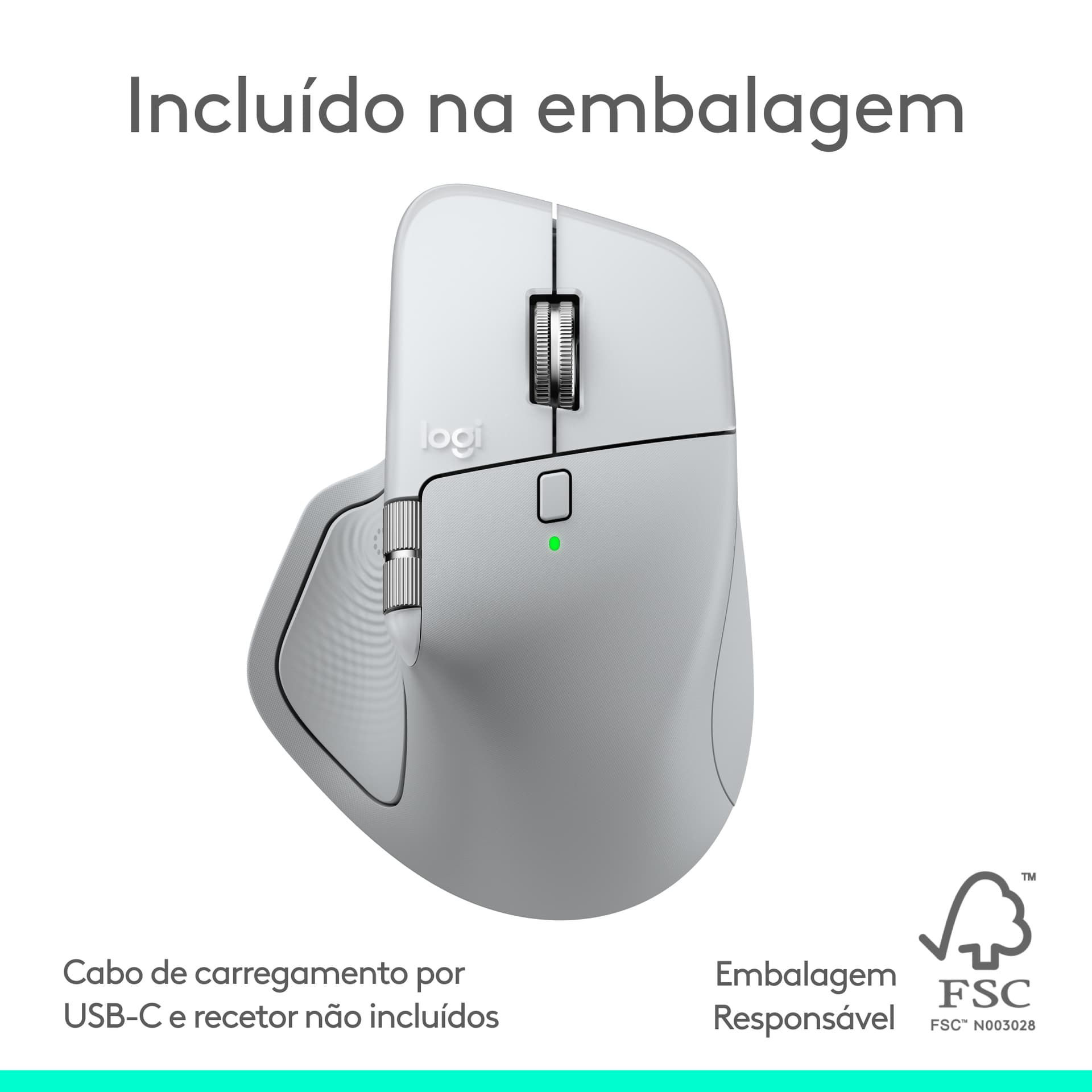 Logitech MX Master 4 for Mac, rato ergonómico com Bluetooth com feedback tátil de desempenho avançado, deslocamento ultrarrápido, carregamento por USB-C , MacOS, iPadOS, Windows - branco prateado — miniatura 17