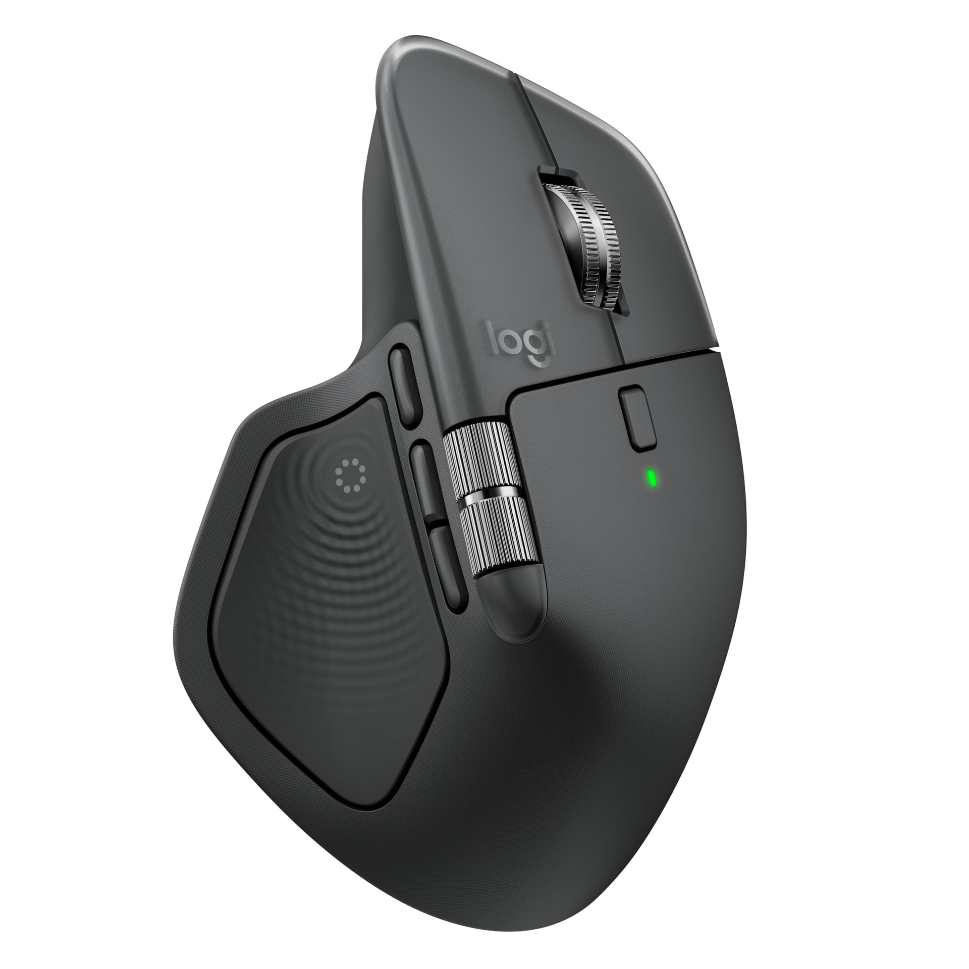 Logitech MX Master 4, rato ergonómico sem fios com feedback tátil de desempenho avançado, deslocamento ultrarrápido, carregamento por USB-C , Bluetooth, Windows, MacOS - cinzento claro — miniatura 1