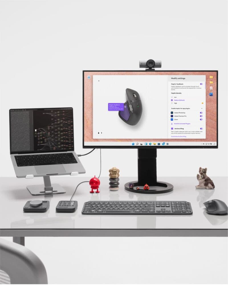 Logitech MX Master 4, rato ergonómico sem fios com feedback tátil de desempenho avançado, deslocamento ultrarrápido, carregamento por USB-C , Bluetooth, Windows, MacOS - cinzento claro — miniatura 12
