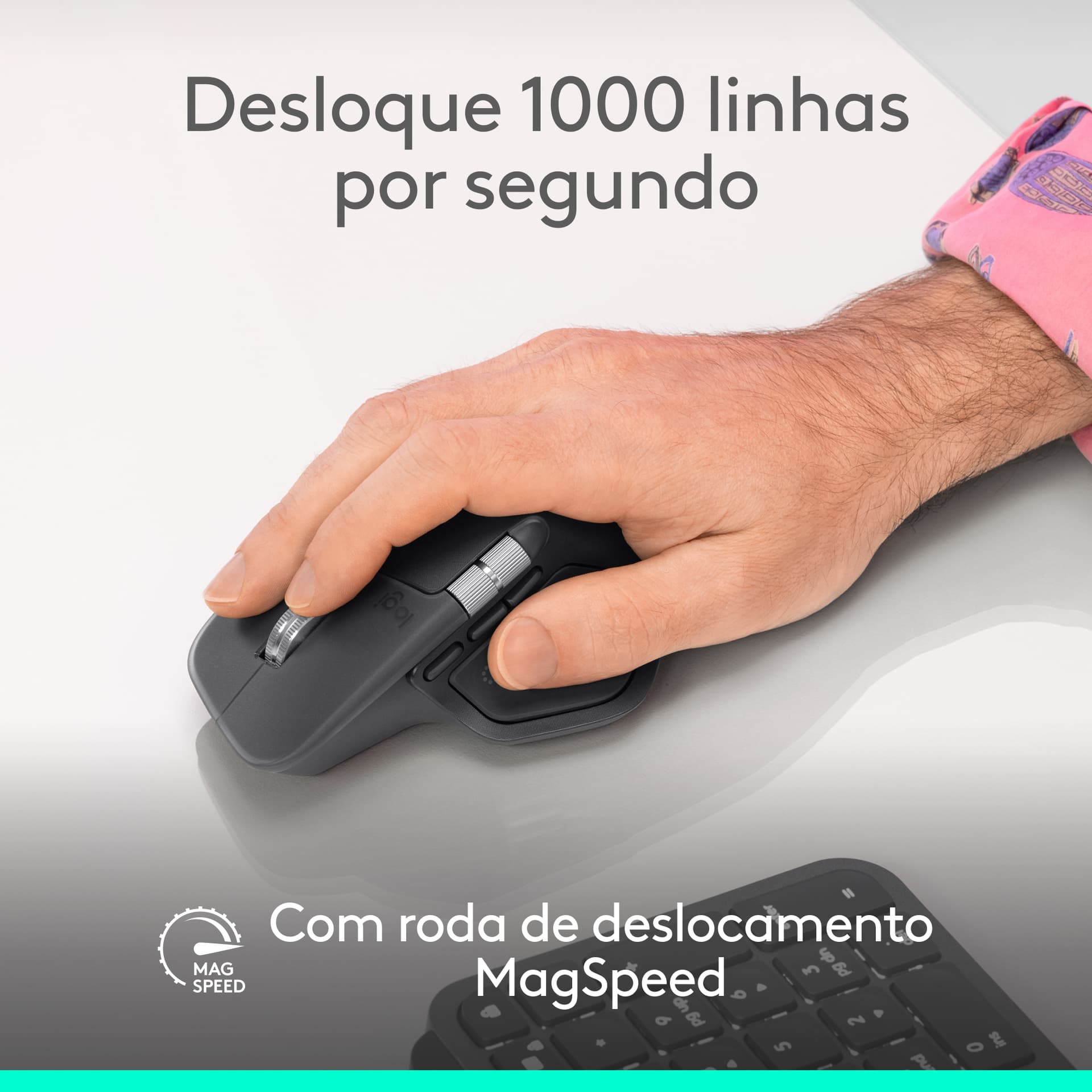 Logitech MX Master 4, rato ergonómico sem fios com feedback tátil de desempenho avançado, deslocamento ultrarrápido, carregamento por USB-C , Bluetooth, Windows, MacOS - cinzento claro — miniatura 18