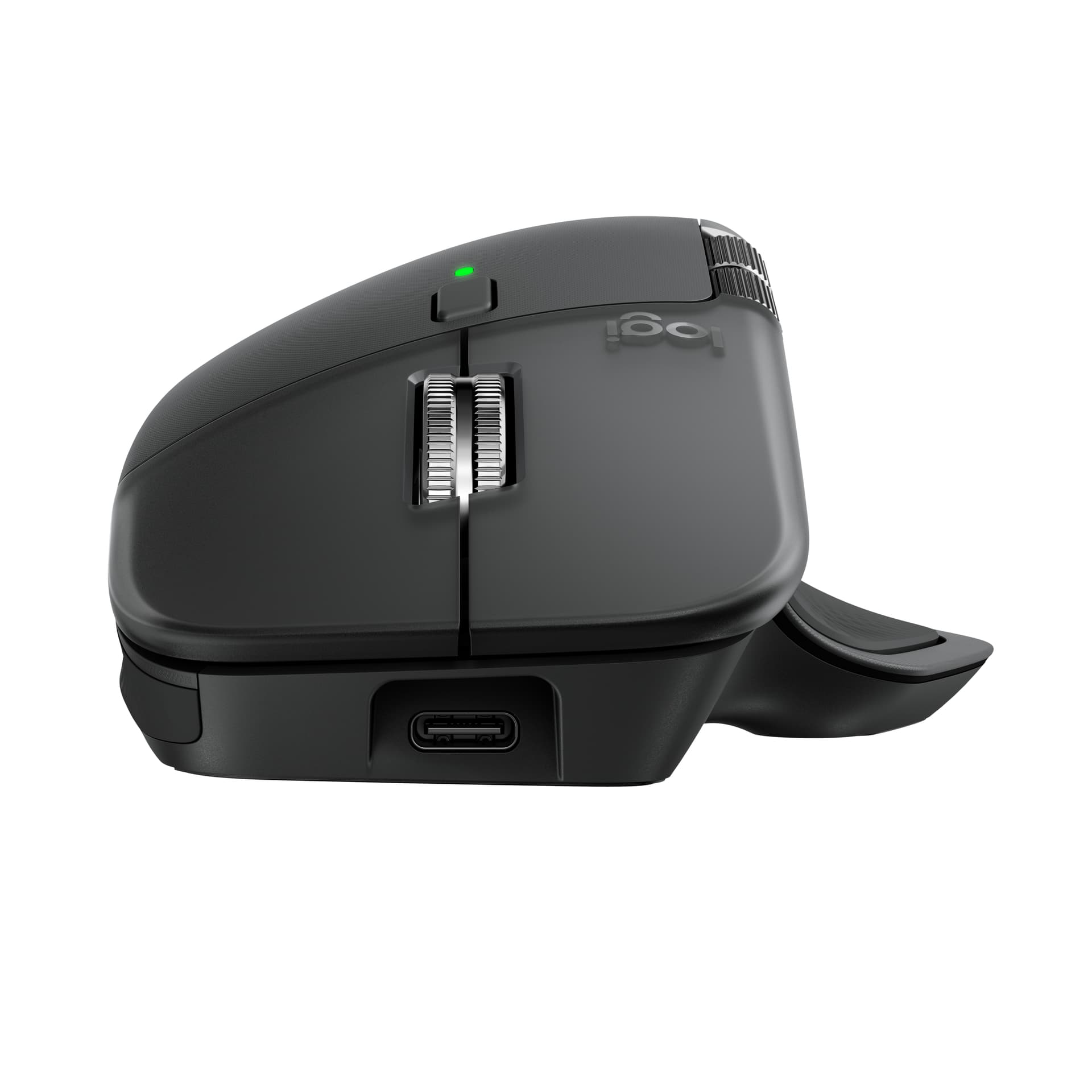 Logitech MX Master 4, rato ergonómico sem fios com feedback tátil de desempenho avançado, deslocamento ultrarrápido, carregamento por USB-C , Bluetooth, Windows, MacOS - cinzento claro — miniatura 3