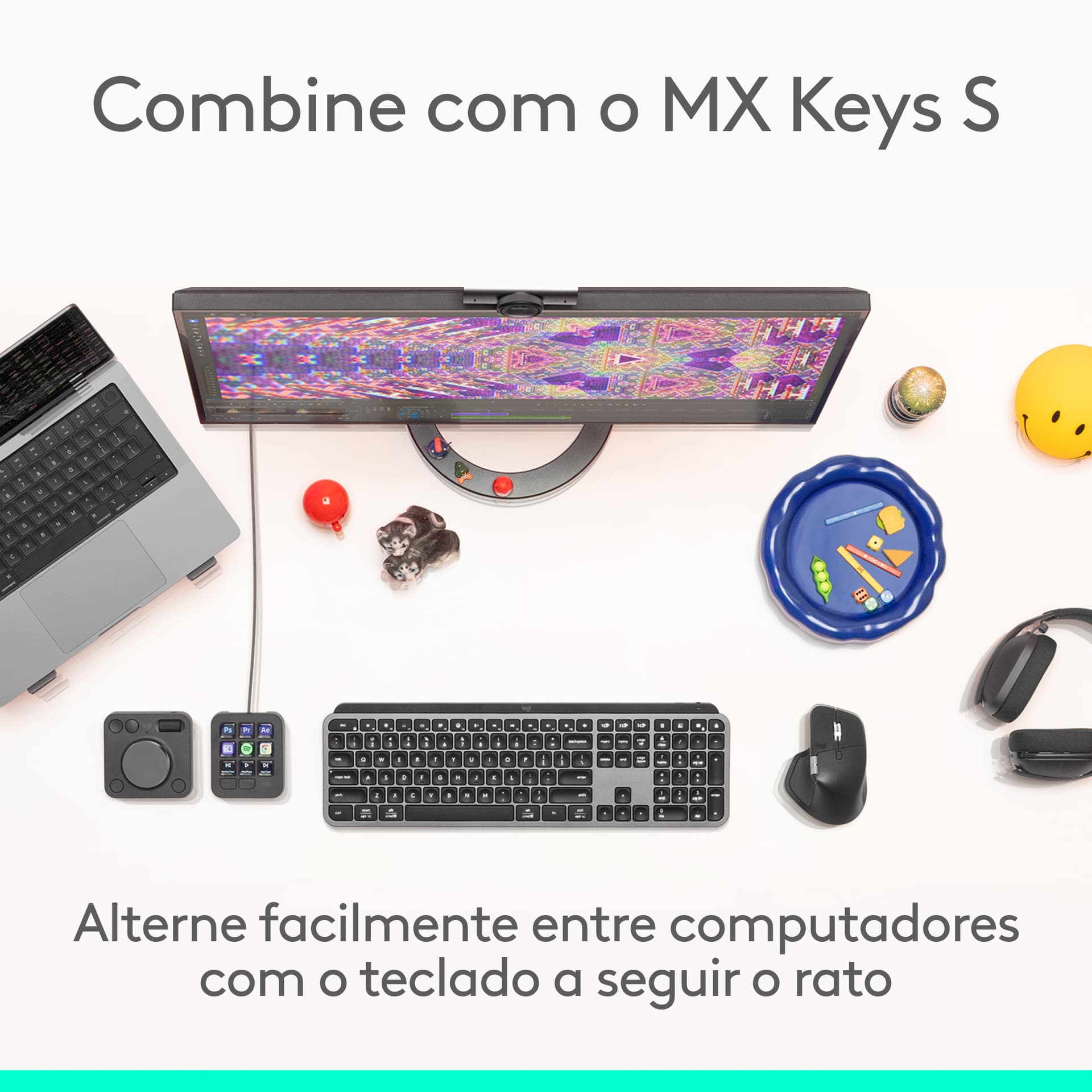 Logitech MX Master 4, rato ergonómico sem fios com feedback tátil de desempenho avançado, deslocamento ultrarrápido, carregamento por USB-C , Bluetooth, Windows, MacOS - cinzento claro — miniatura 21