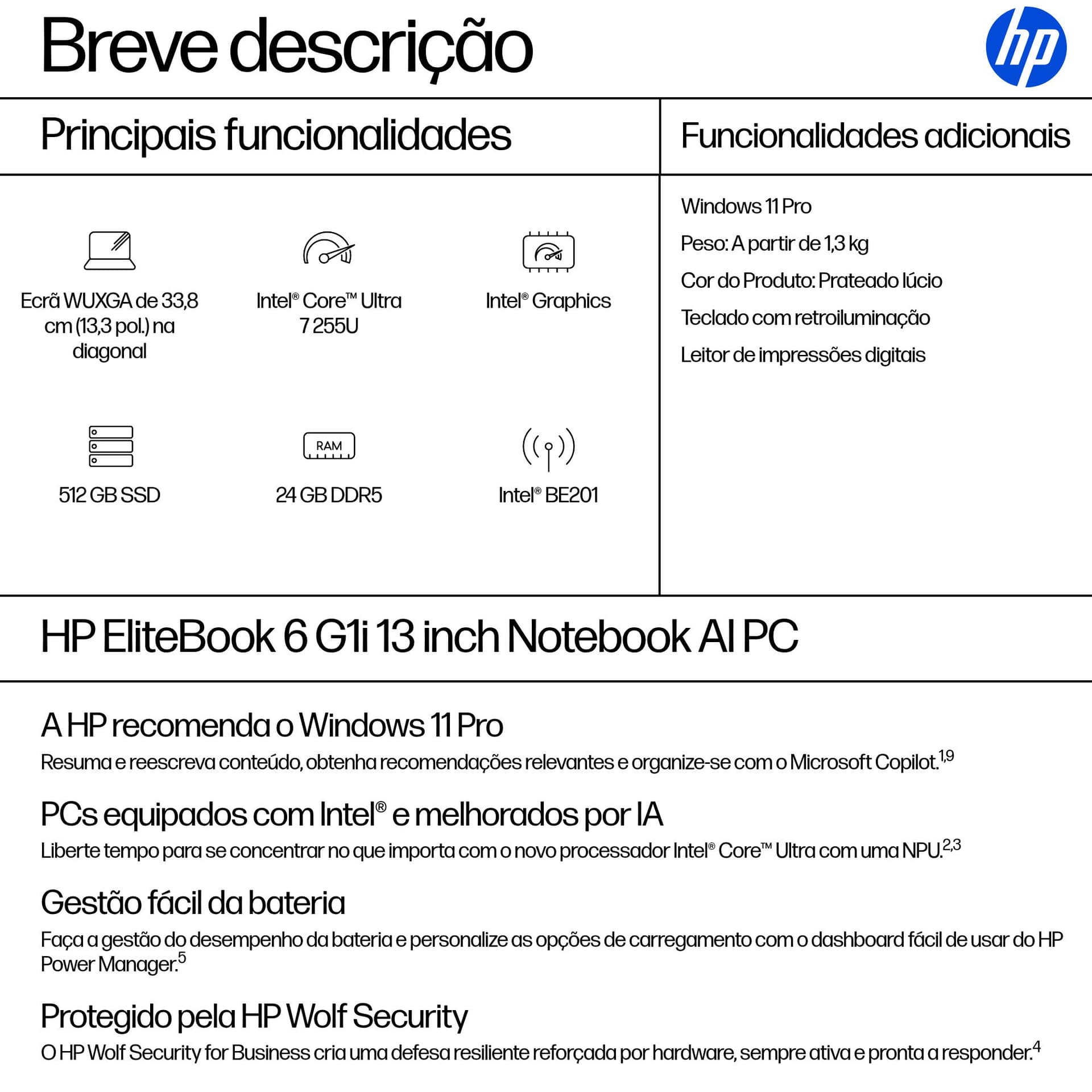 HP EliteBook 6 G1i 13 inch Notebook AI PC — miniatura 4