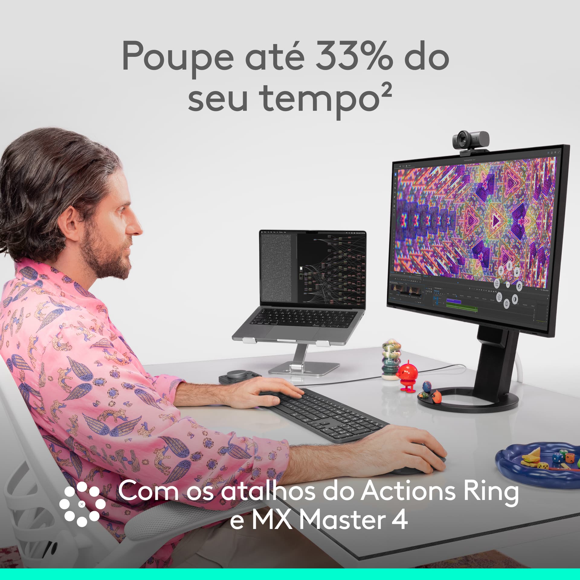 Logitech MX Master 4, rato ergonómico sem fios com feedback tátil de desempenho avançado, deslocamento ultrarrápido, carregamento por USB-C , Bluetooth, Windows, MacOS - grafite — miniatura 11
