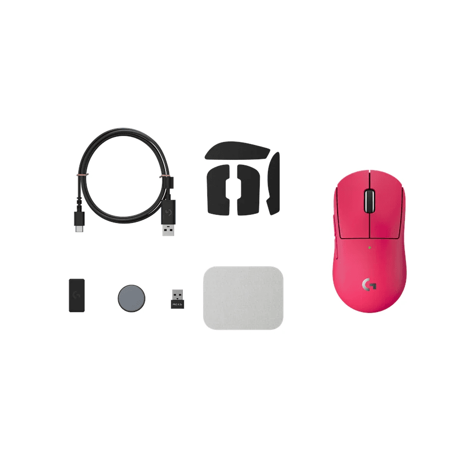 Logitech G PRO X SUPERLIGHT 2C - Rato - gaming - 5 botões - sem fios, com cabo - 2.4 GHz, USB - recetor USB Logitech LIGHTSPEED - rosa — miniatura 4