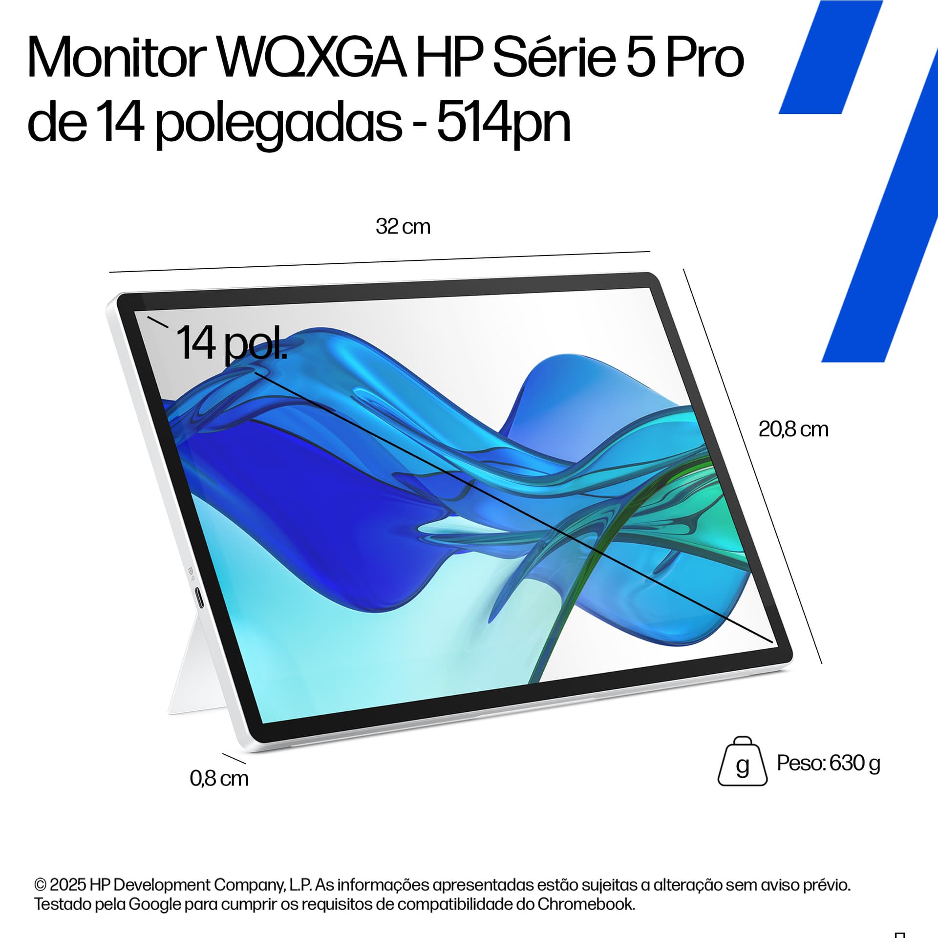 HP Series 5 Pro Monitor portátil WQXGA Série 5 Pro de 14 polegadas - 514pn — miniatura 8