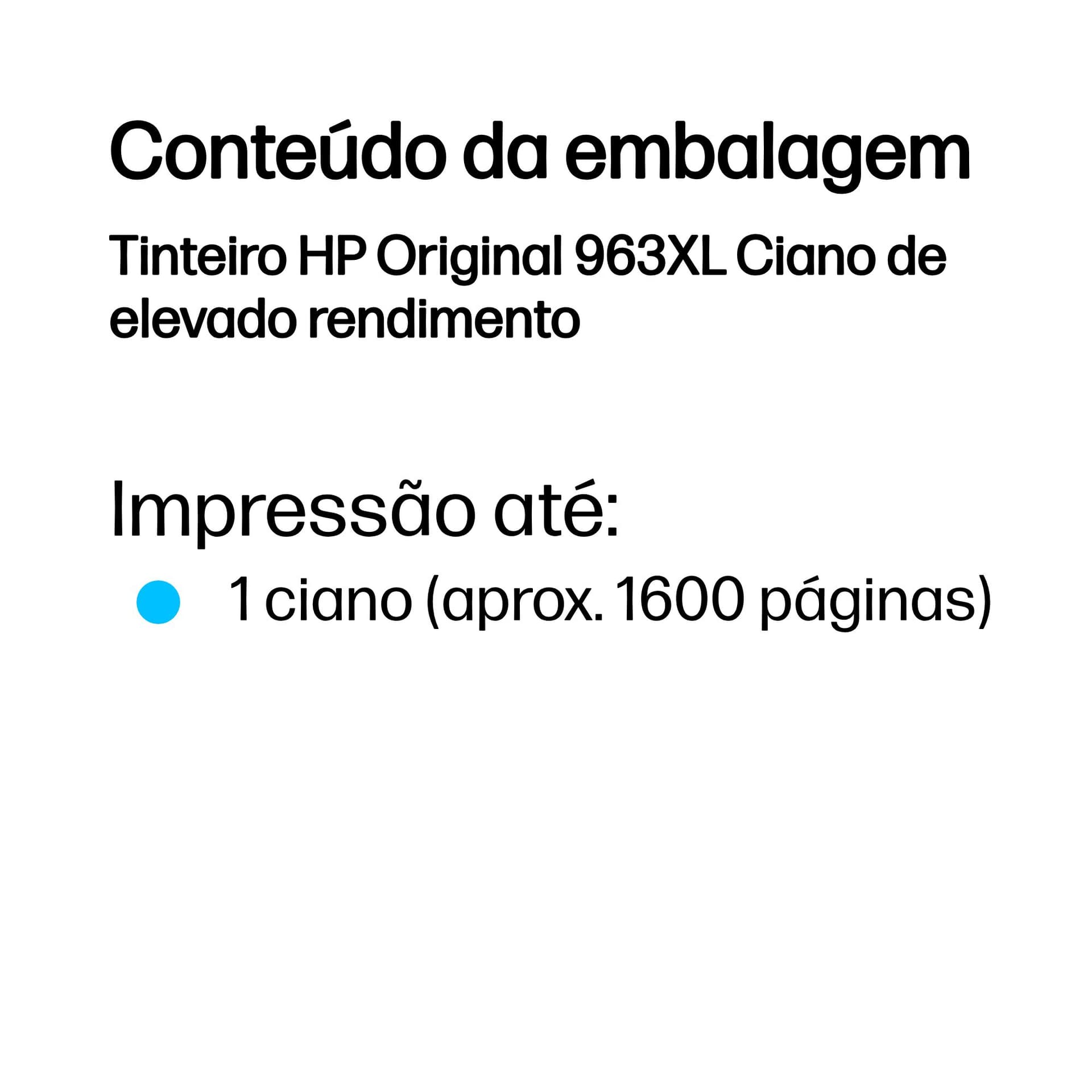 HP Tinteiro Original 963XL Ciano de elevado rendimento — miniatura 3