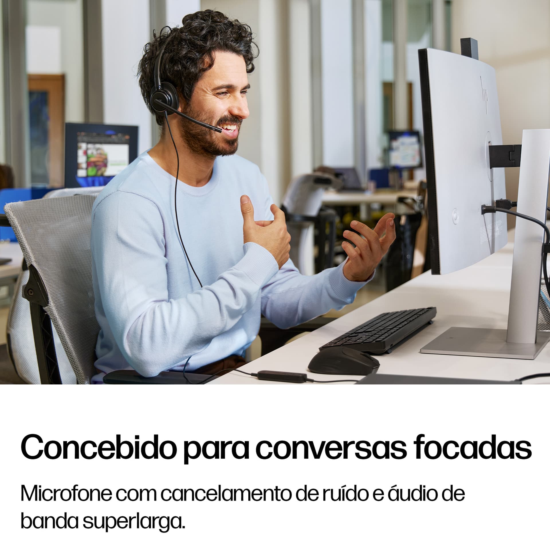 HP Poly Headset estéreo USB com fios Mission 425 — miniatura 6