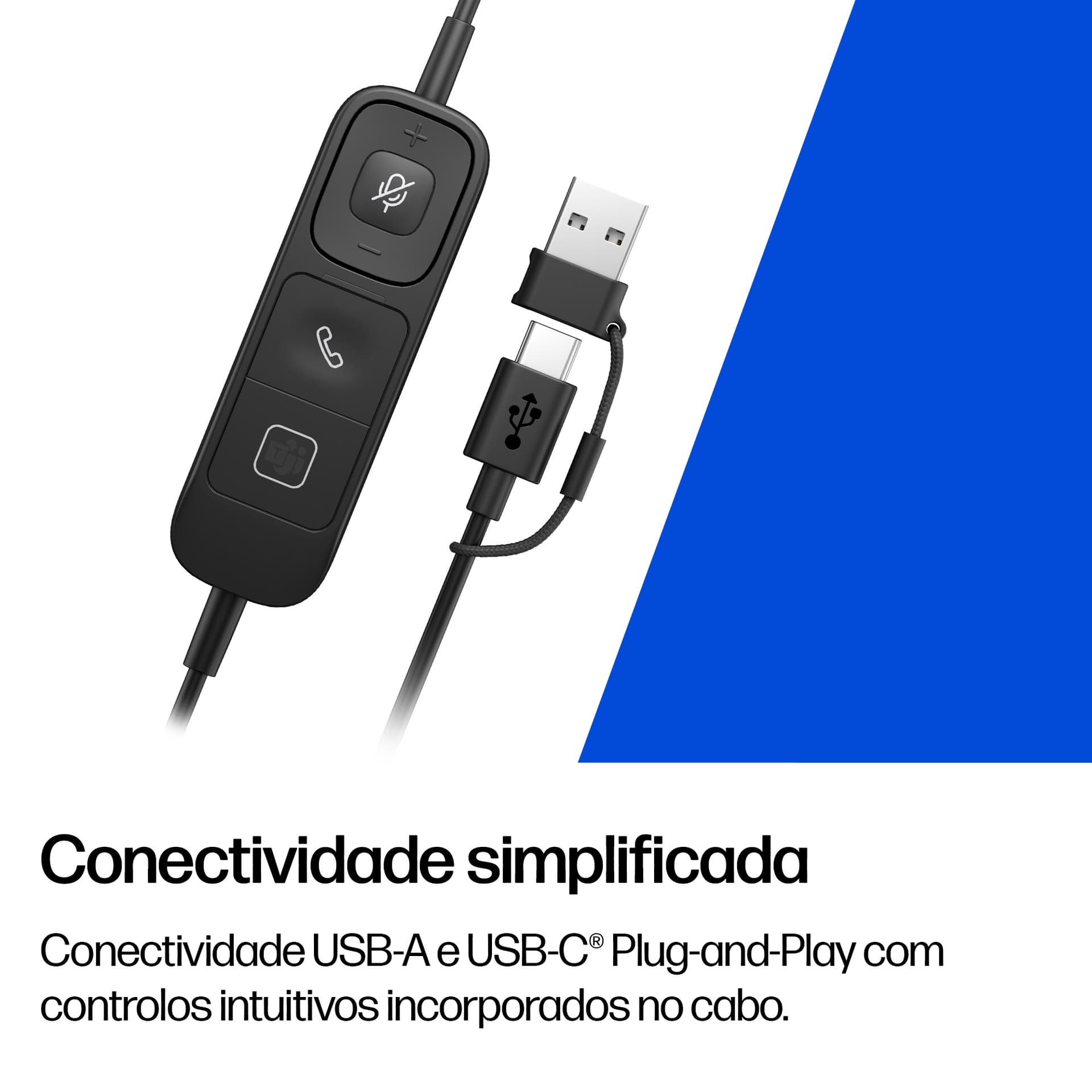 HP Poly Headset estéreo USB com fios Mission 425 Classic — miniatura 5