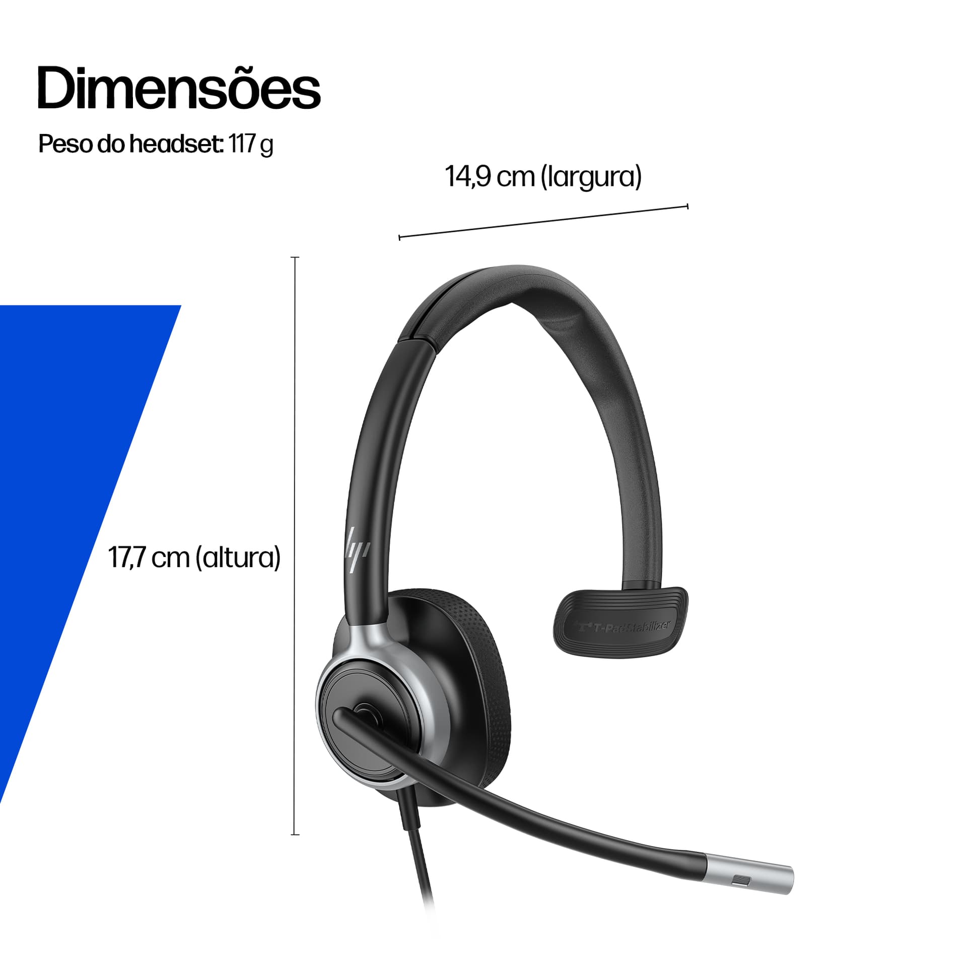 HP Poly Headset monaural USB com fios Mission 615 — miniatura 3