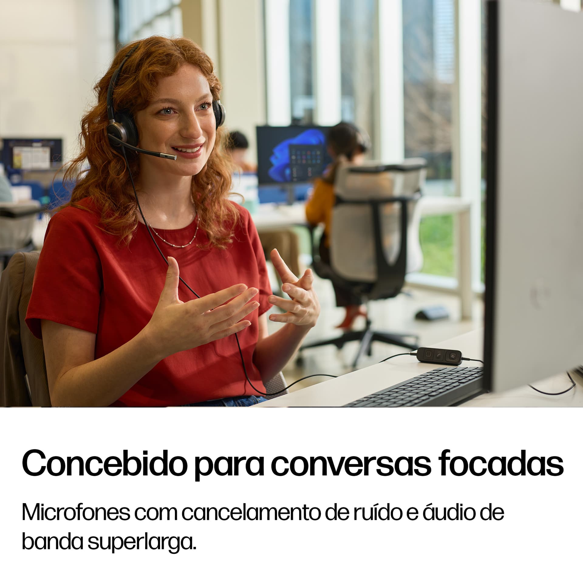 HP Poly Headset estéreo USB com fios Mission 625 — miniatura 5