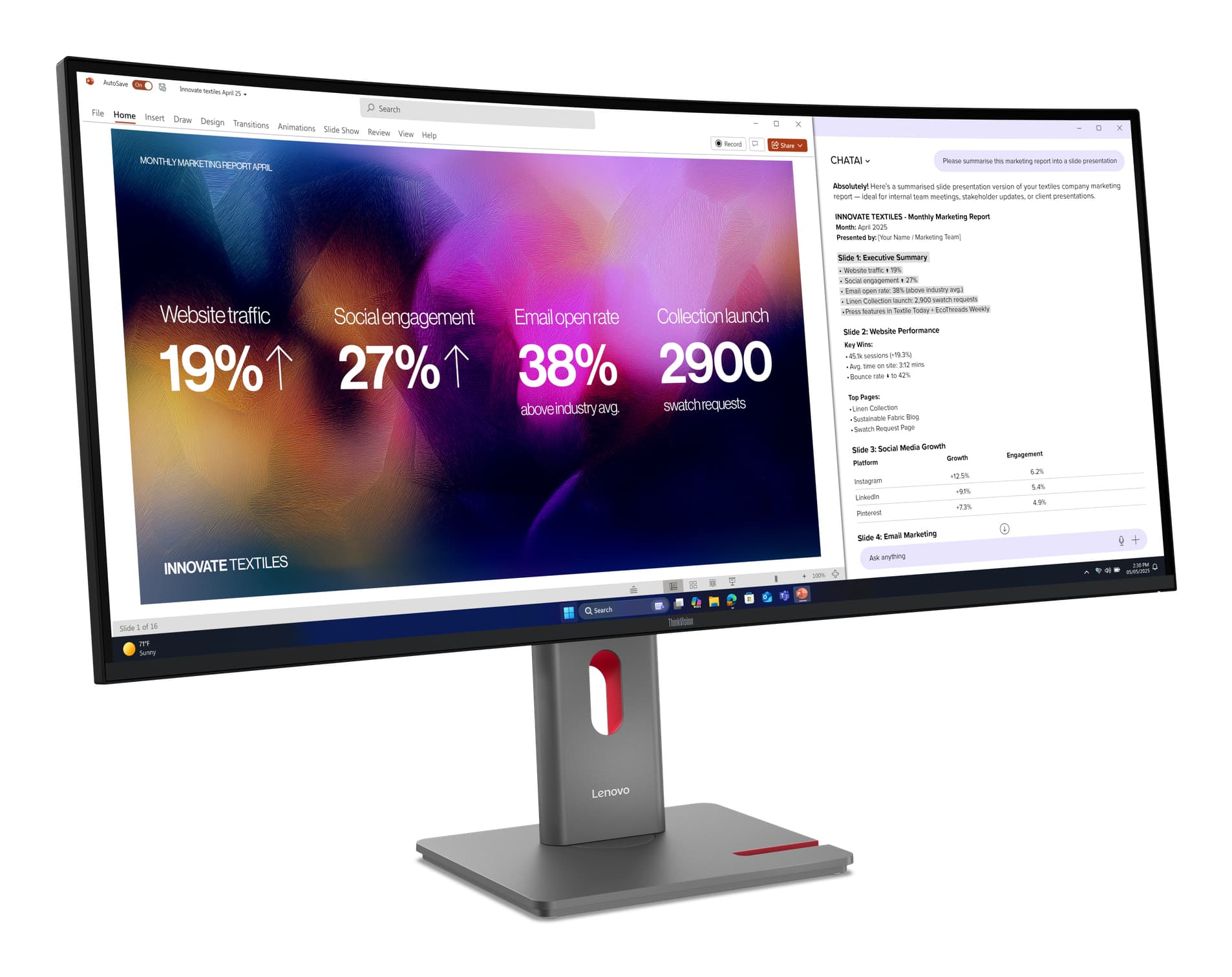 Lenovo ThinkVision P40WD-40 Monitor — miniatura 2